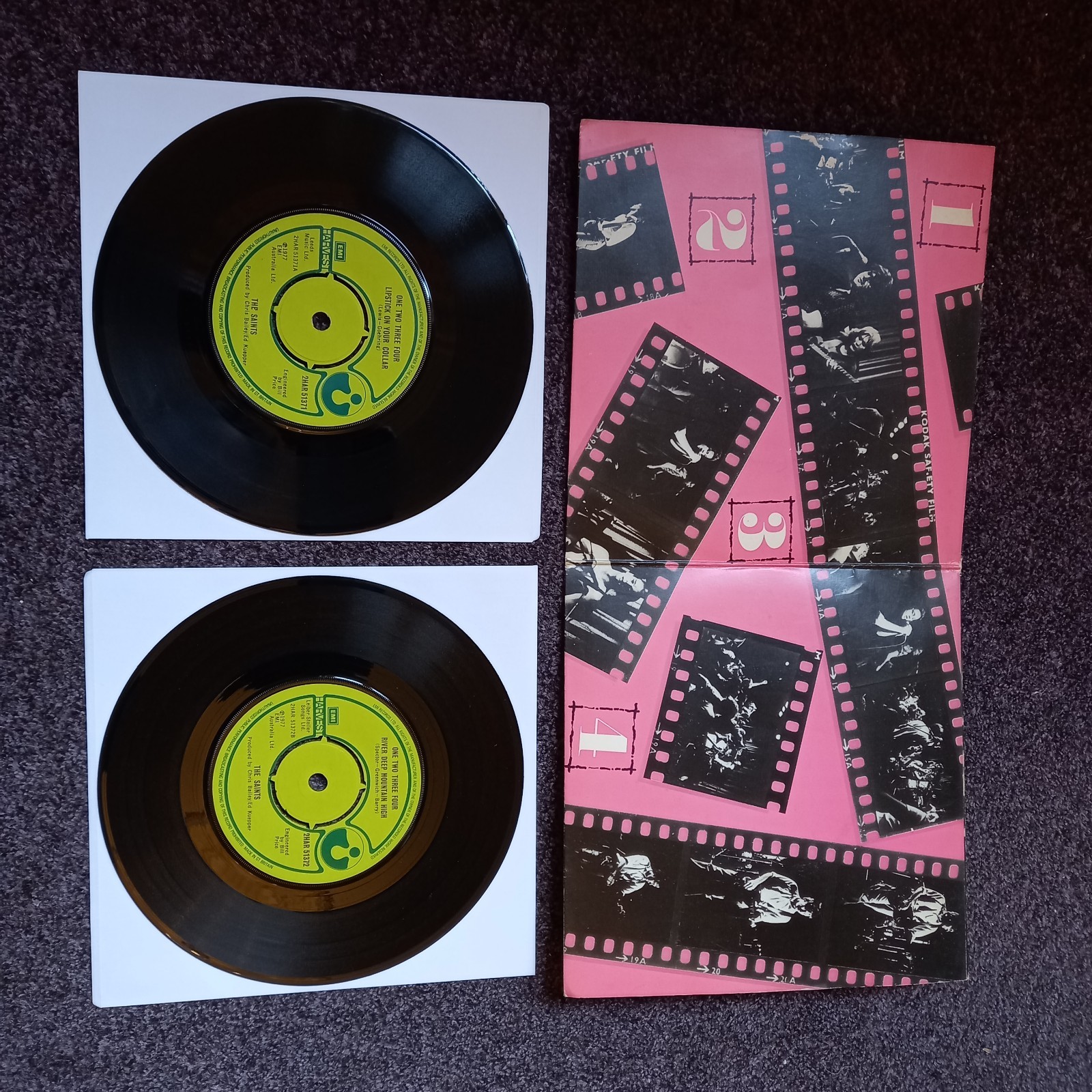 THE SAINTS – ONE TWO THREE FOUR 2×7″/ Gatefold sleeve–UK 1977 ORIG PUNK – EX/VG