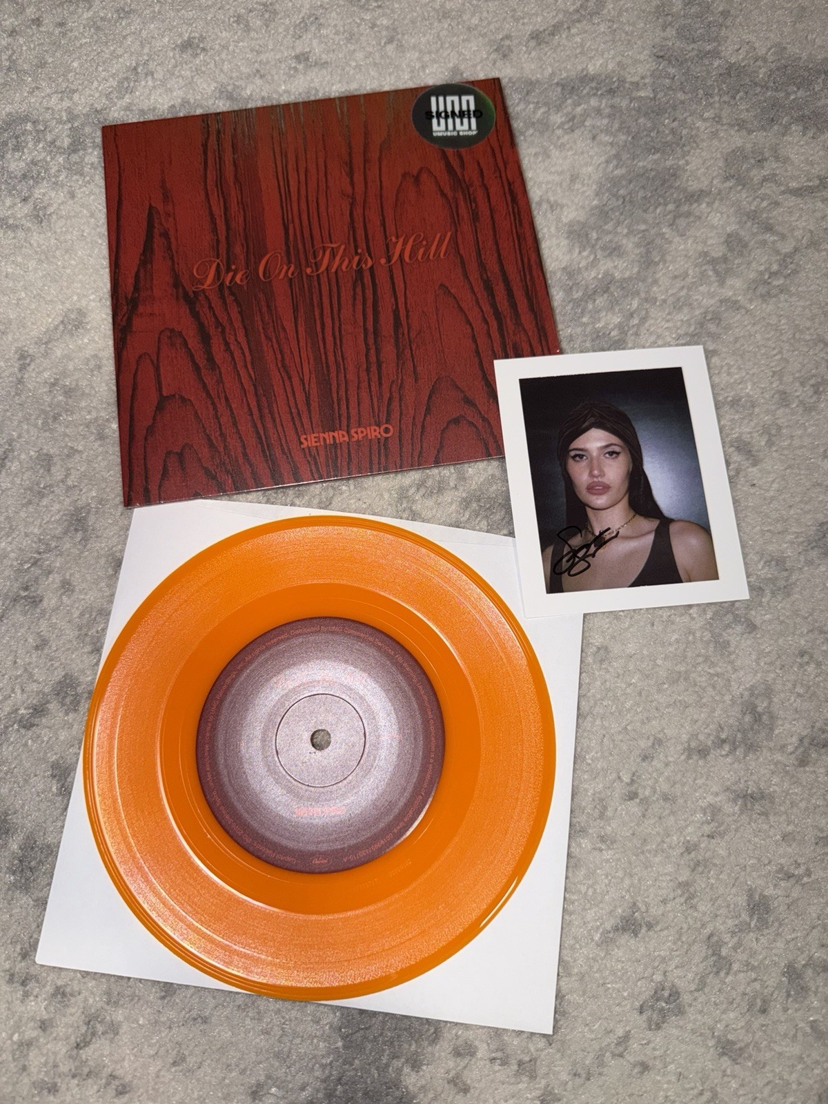 Sienna Spiro – Die On This Hill Vinyl, Sunset Orange, w/ signed polaroid print