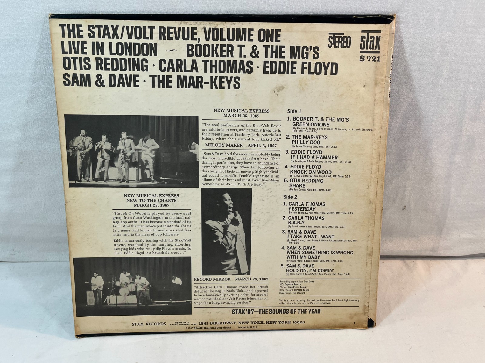 LP The Stax Volt Revue Volume One Live In London STAX S721 (G+/VG Vinyl)