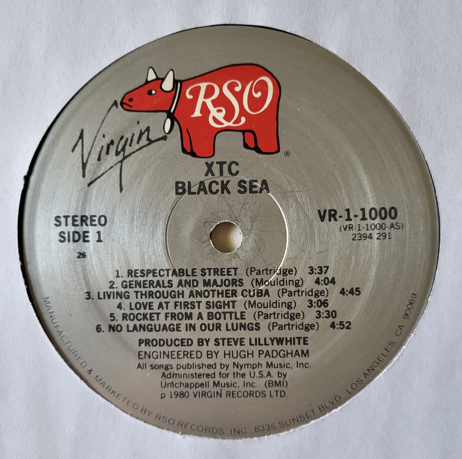 XTC~ Black Sea, Vinyl VR-1-1000, PRC 26, 1st US Pressing EX / VG Condition
