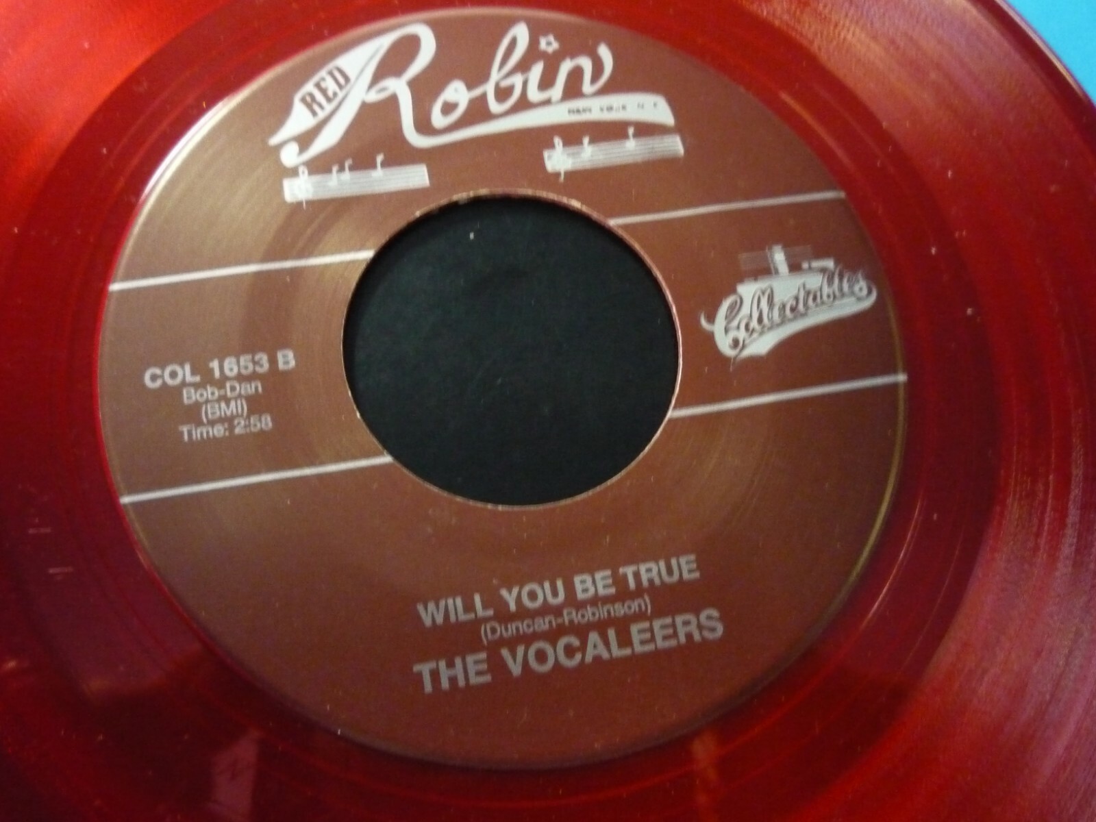 THE VOCALEERS – LOVE YOU/WILL YOU BE TRUE 45 RED VINYL DOO WOP