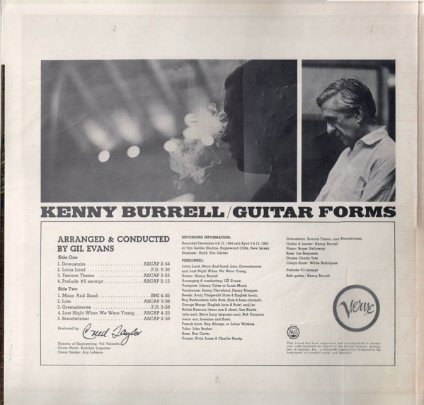Kenny Burrell – Guitar Forms – Vinyl LP VG+ 1965 Cool Jazz RARE