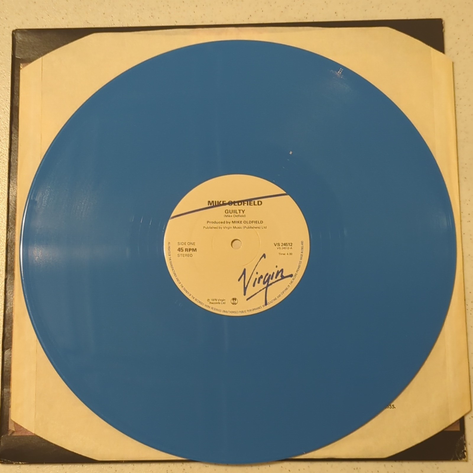 Mike Oldfield Guilty 12″ Vinyl Single 45 RPM Virgin VS 24512 Blue 1979 UK Imp.