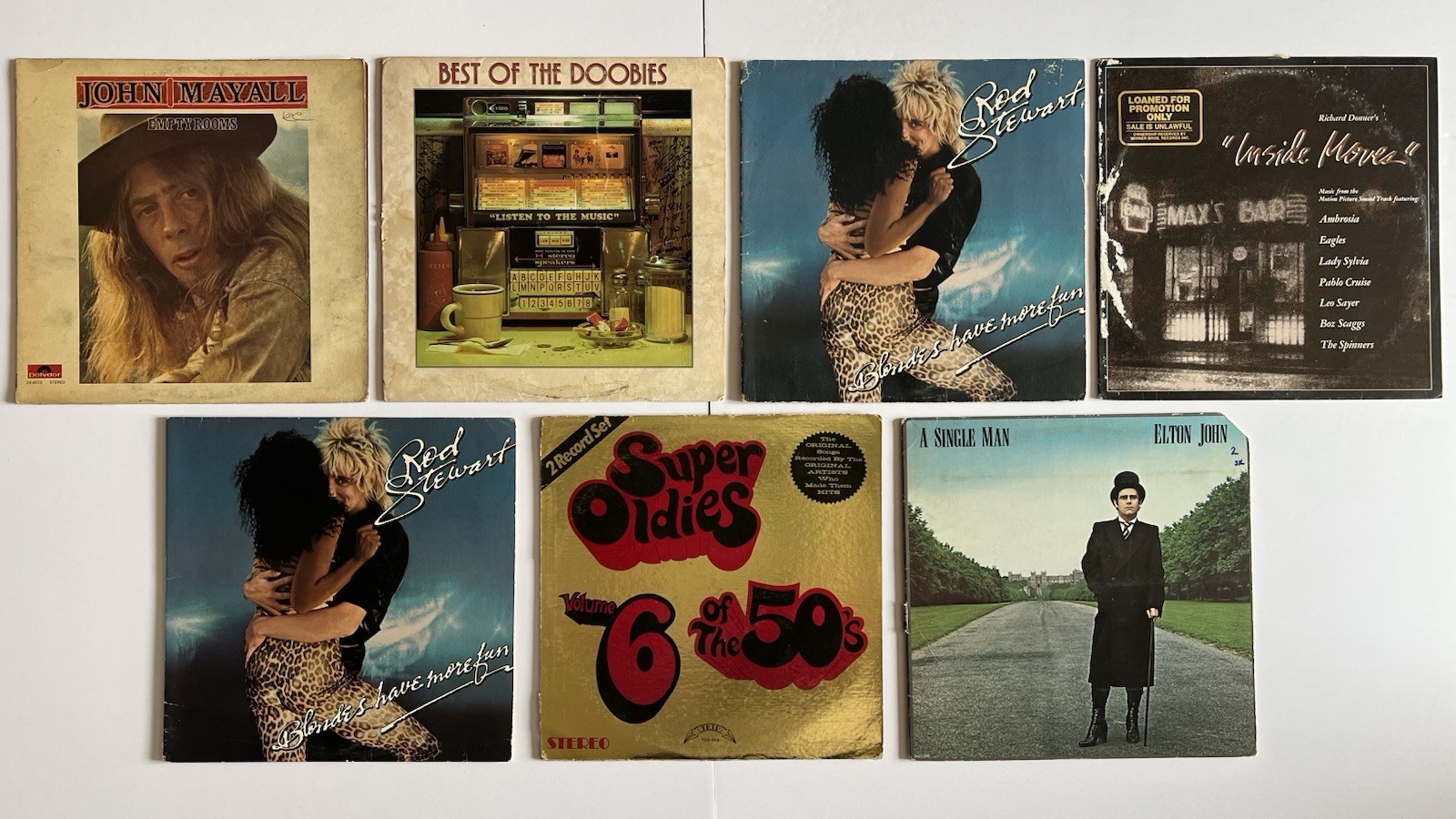 7‑LP Classic Rock Pop Lot Mayall Elton Doobies Stewart Super Oldies VG/VG+