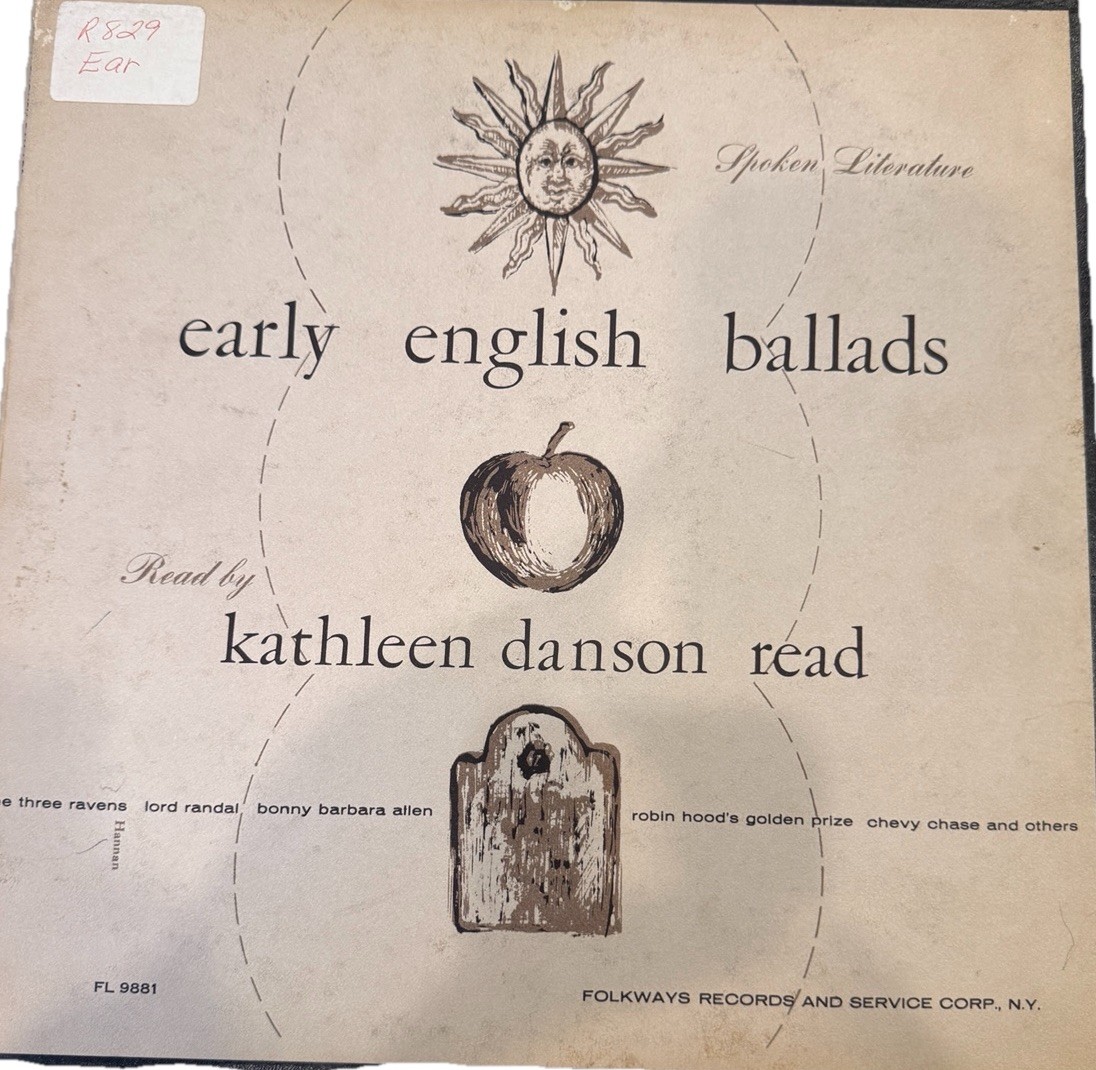 Kathleen Danson Read Early English Ballads Vinyl LP Spoken Word Folkways FL9881