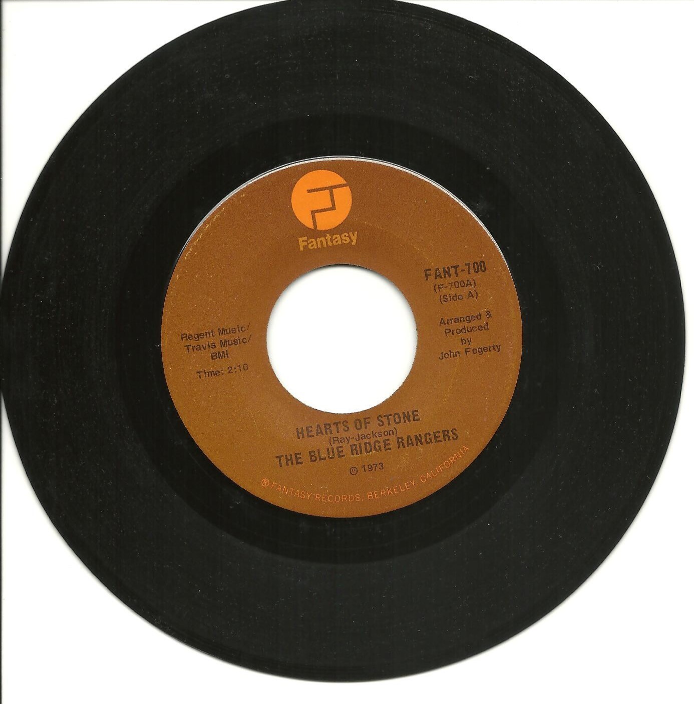 Blue Ridge Rangers-Hearts Of Stone-45 RPM-rock-vinyl-record-Fantasy 700-1973-NM