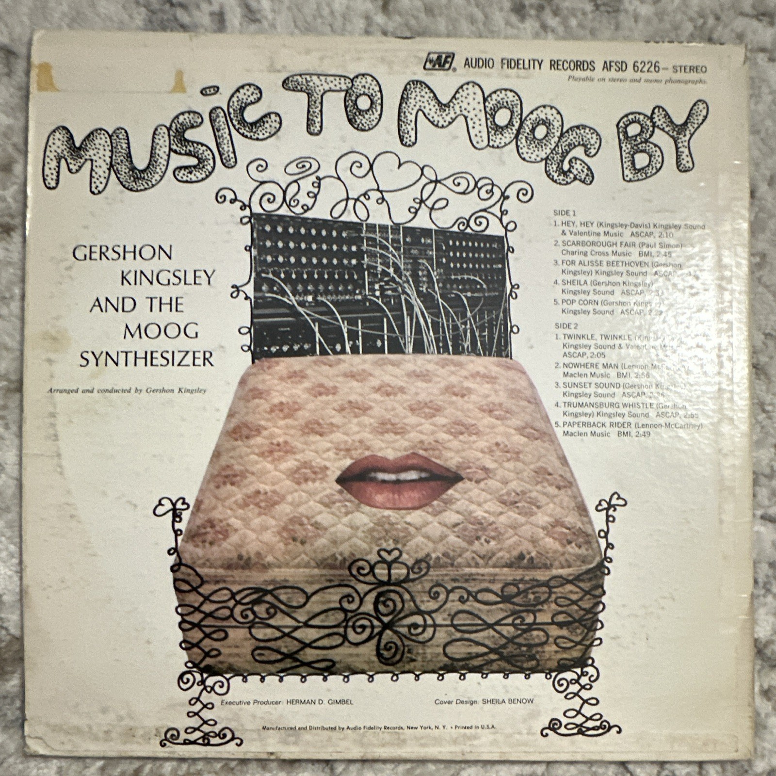 Gershon Kingsley Music to Moog By 12″ Vinyl LP Electronic Stereo AFSD 6226