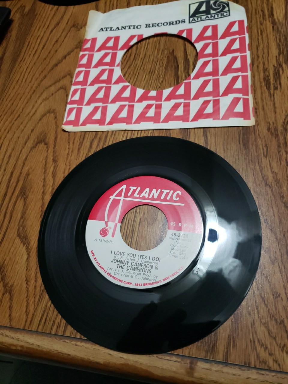 Johnny Cameron & The Camerons- Funky John/I Love You 45rpm 7″ Vinyl Rare Promo