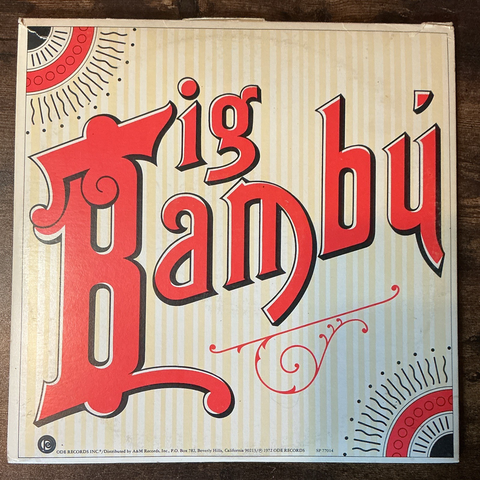Cheech & Chong Big Bambu 12″ With Paper Vinyl LP Stereo Ode Records1972 SP-77014