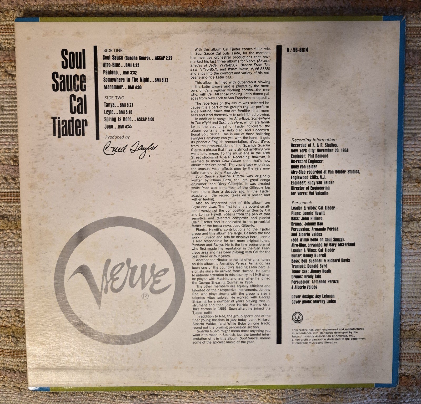 Cal Tjader – Soul Sauce – Verve – Latin Jazz – Vinyl LP – Stereo