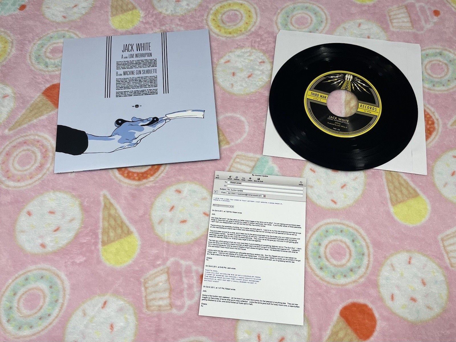 Jack White Love Interruption TOUR Vinyl 7″ 45 Third Man Records TMR136 2012