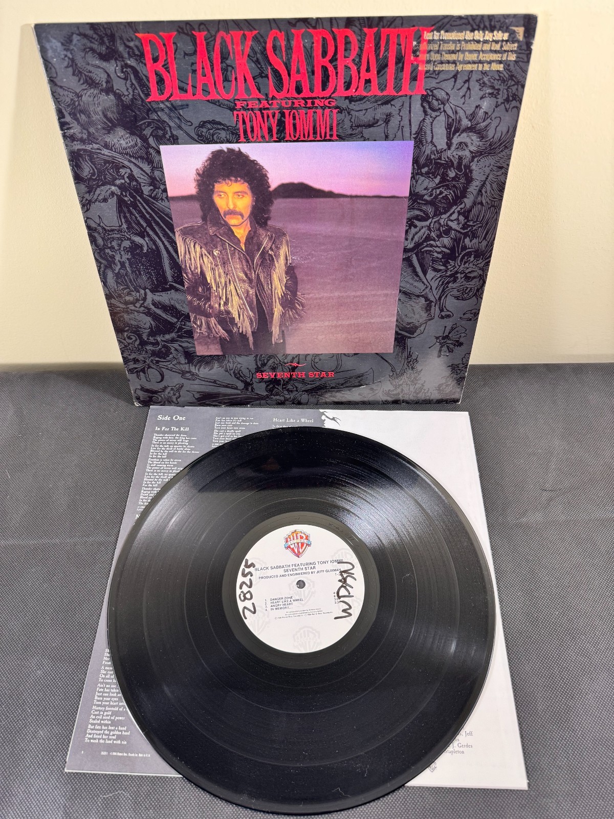 BLACK SABBATH Seventh Star PROMO STAMPED lyric sleeve USA 1986 1st Press