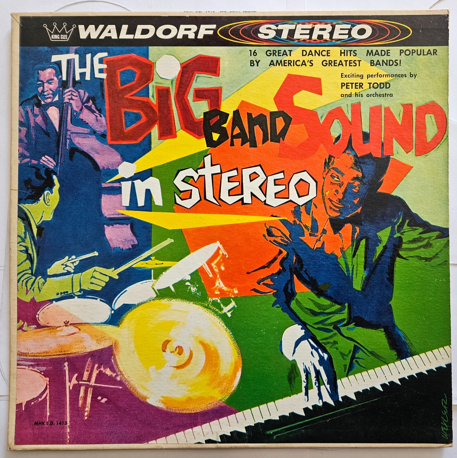Vintage LP: The Big Band Sound In Stereo Peter Todd Orchestra Waldorf Music Hall