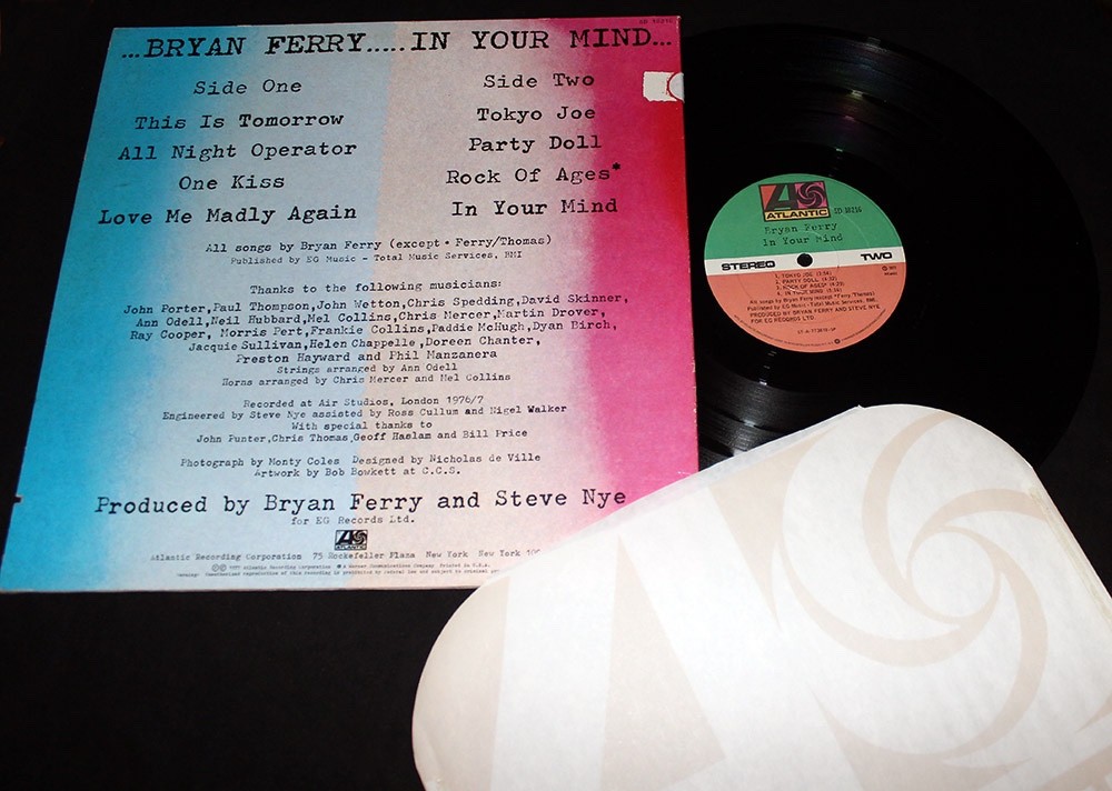 Bryan Ferry-In Your Mind-Atlantic SD 18216-Vintage 1977 LP-ATL Inner-VG+!!