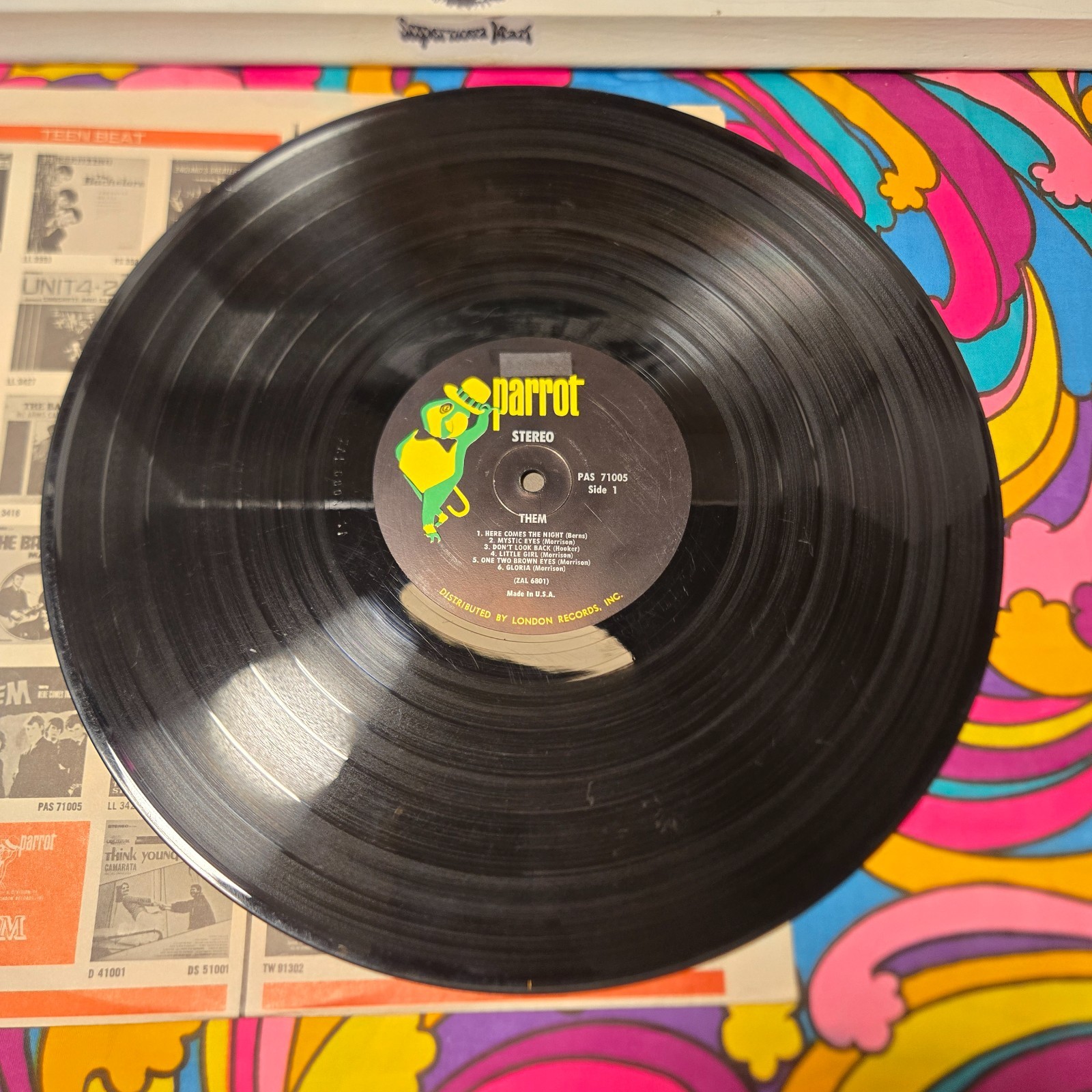 THEM Here Comes the Night LP 1965 US Stereo Parrot Rare Psych Van Morrison