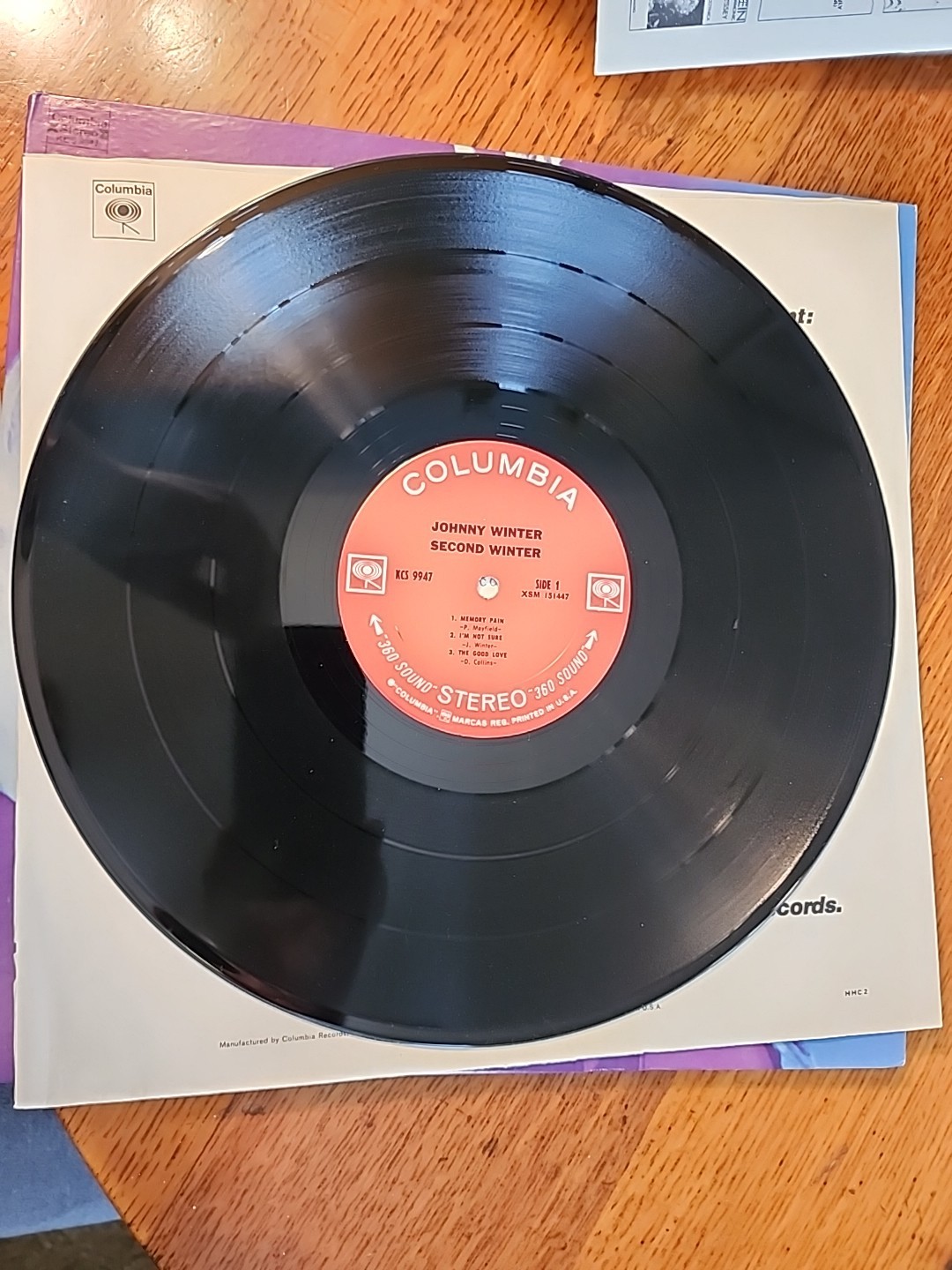 JOHNNY WINTER SECOND WINTER TWO RECORD LP WITH BLANK BACK ON SIDE FOUR