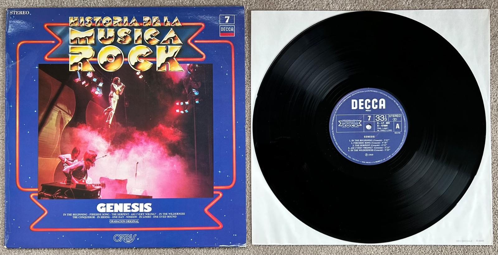 Genesis – Historia De La Musica Rock Vinyl LP (1981) DECCA Spain Import RARE