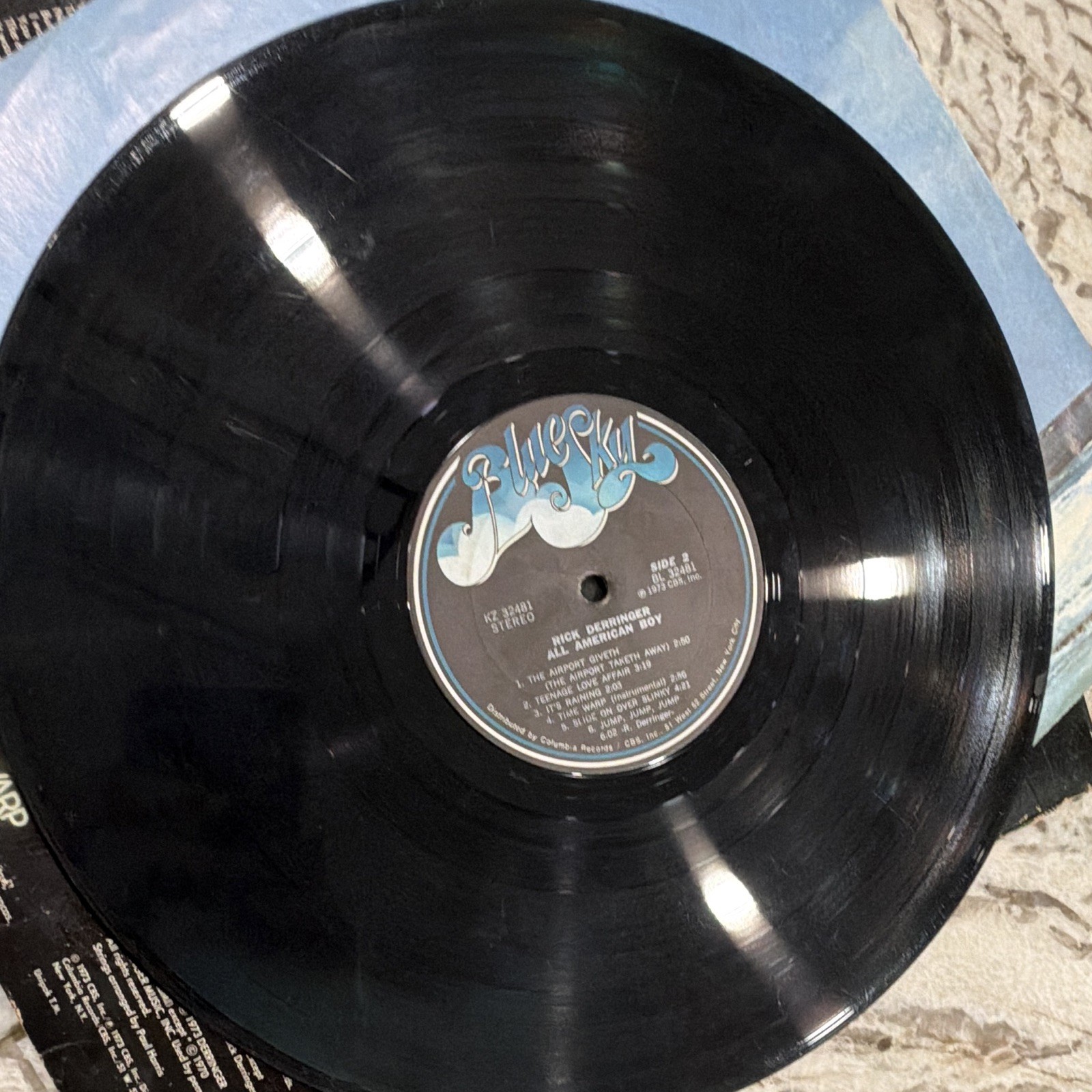 Rick Derringer All American Boy Vinyl LP Blue Sky 1973 KZ 32481 Rock Stereo