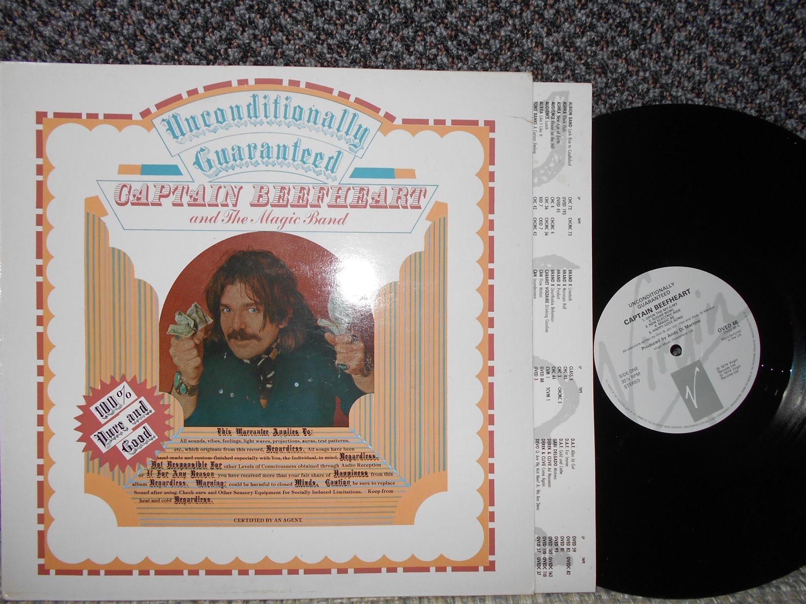 Captain Beefheart m- UK OVID LP Unconditionally Guaranteed