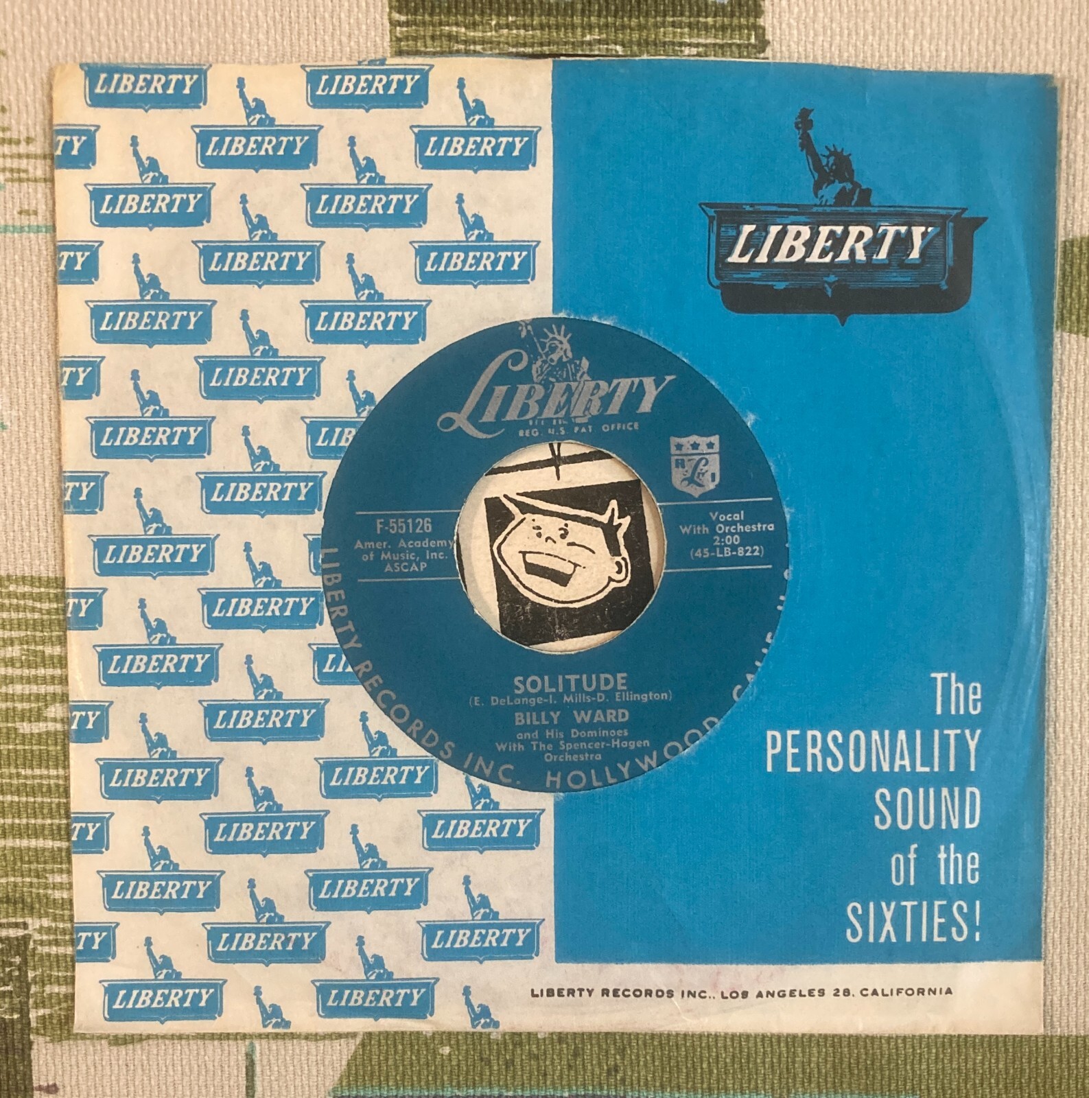 Billy Ward and His Dominoes 45 Solitude 1958 R&B Doo Wop EX