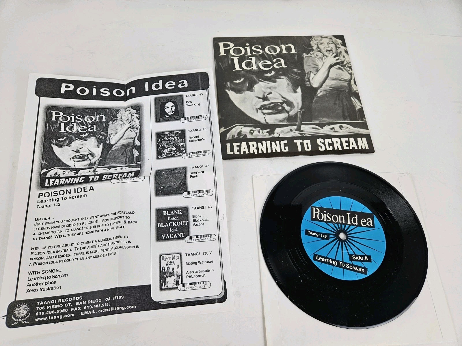POISON IDEA ‘Learning To Scream’ Punk Hardcore 7″ Record 2011 Taang! Records 142