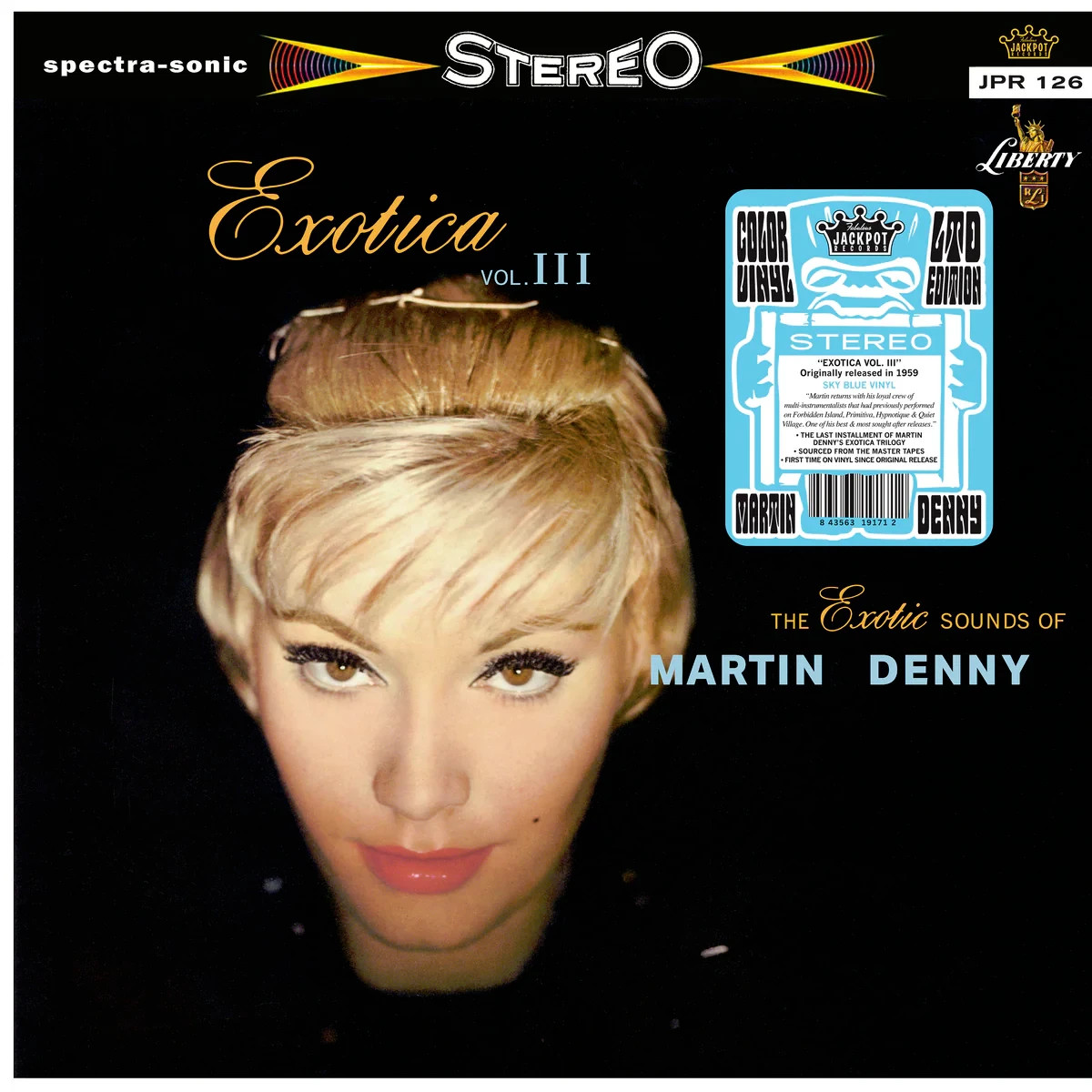 Martin Denny – Exotica Vol. III – NEW SKY BLUE VINYL LP – Jackpot Records