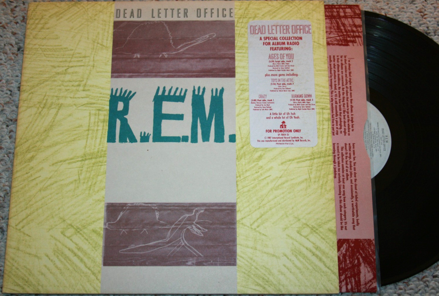 R.E.M. *Dead Letter Office* 1987 US Promo LP, Translucent Quiex Vinyl