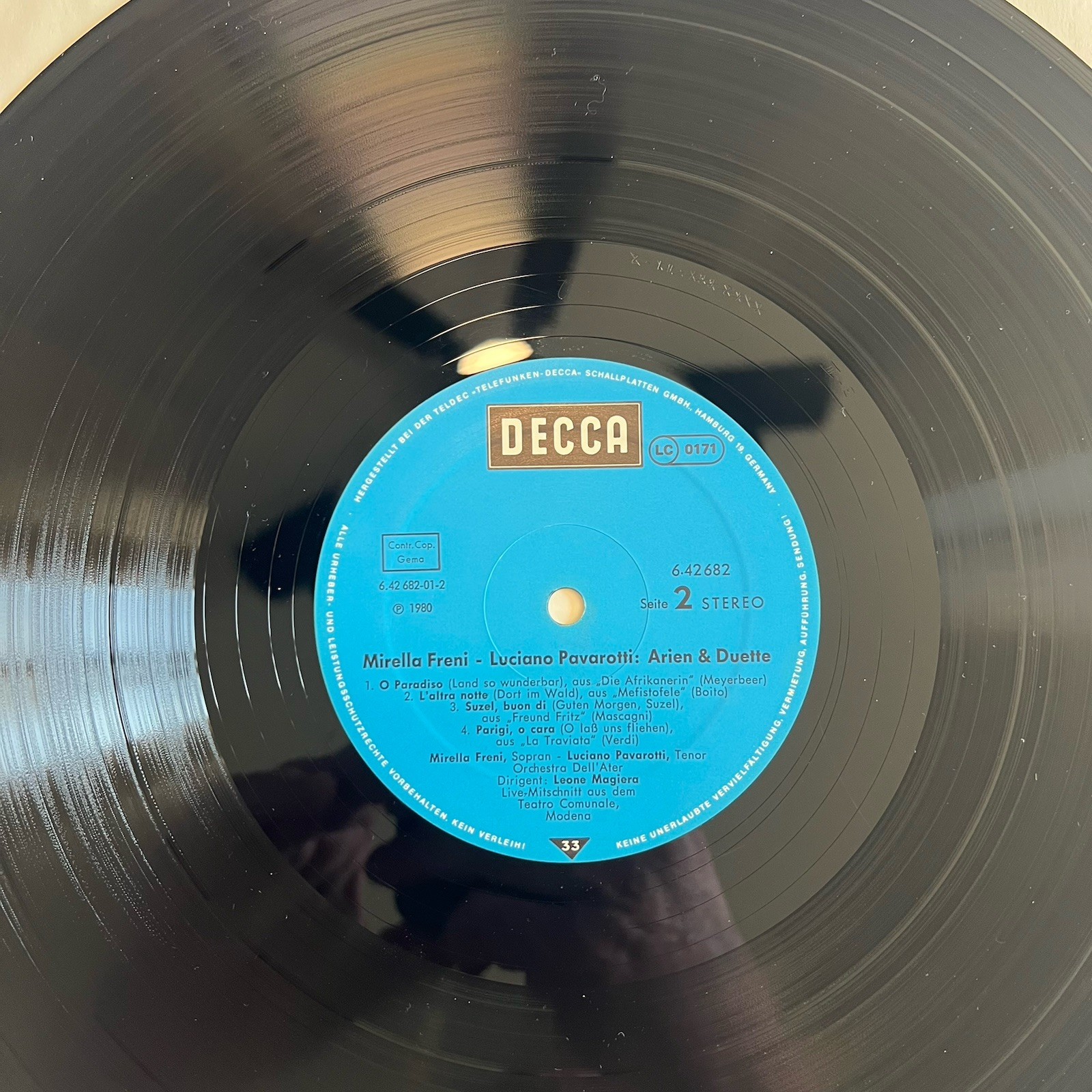 Freni & Pavarotti – Arien & Duette (German Import, Decca LC 0171)