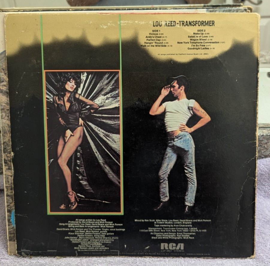 Lou Reed Transformer LP 1972 pressing Walk On The Wild Side