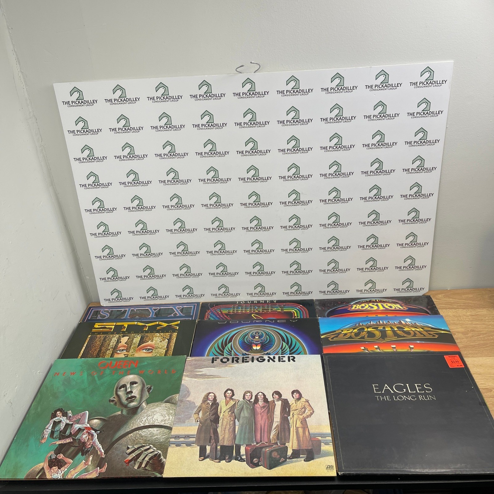 Classic Rock Vinyl Record Lot 9 LPs Queen Journey Boston Styx Foreigner Eagles