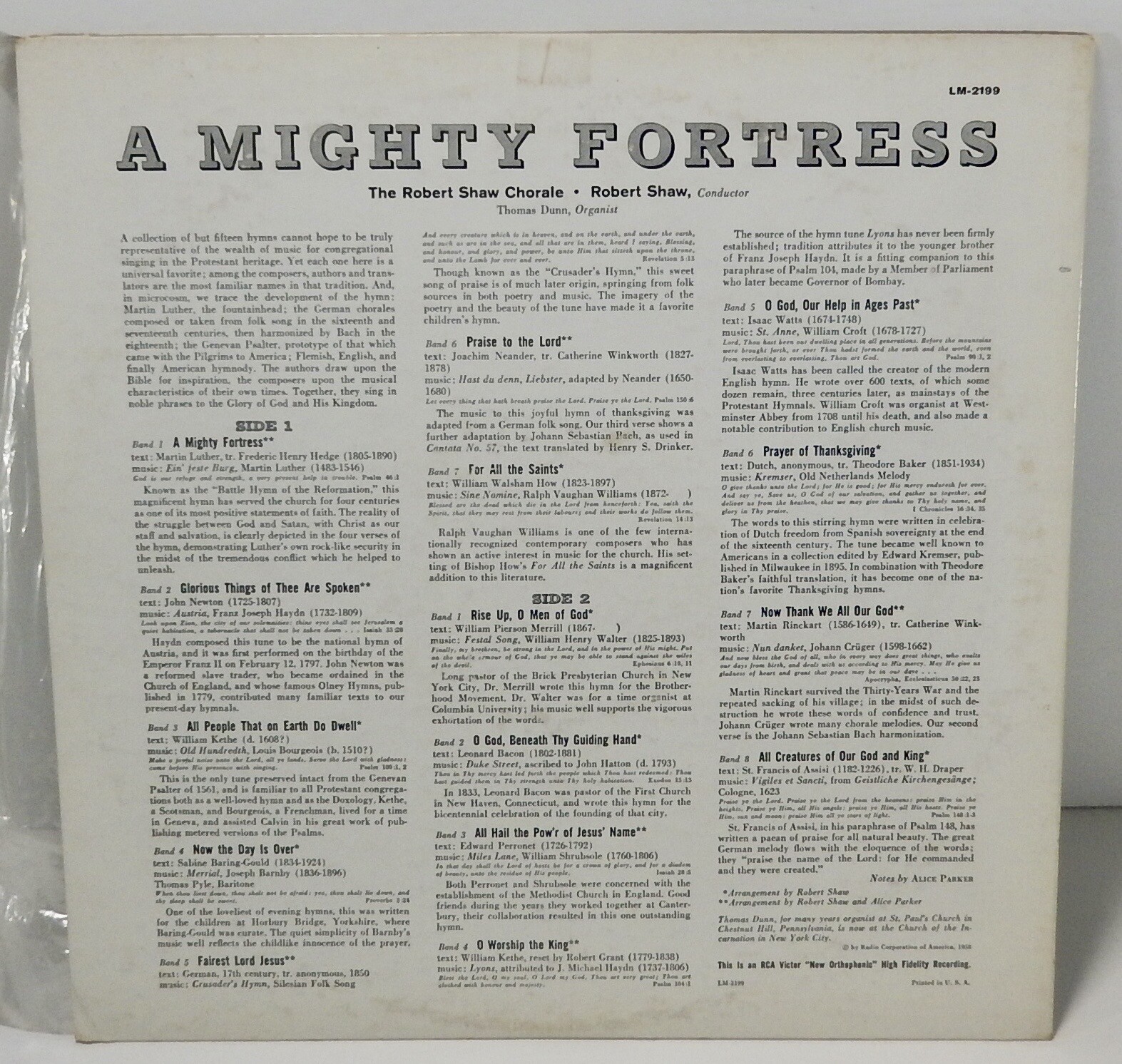 ROBERT SHAW CHORALE  A Mighty Fortress