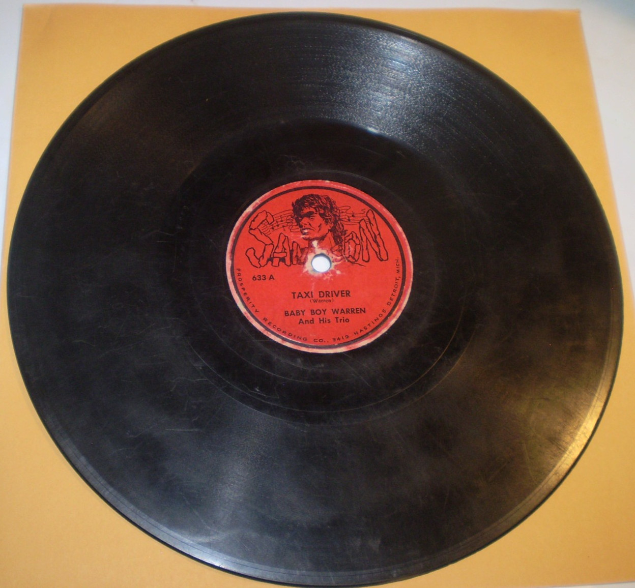 Rare SAMPSON Blues 78 Baby Boy Warren TAXI DRIVER / BAD LOVER BLUES Detroit!