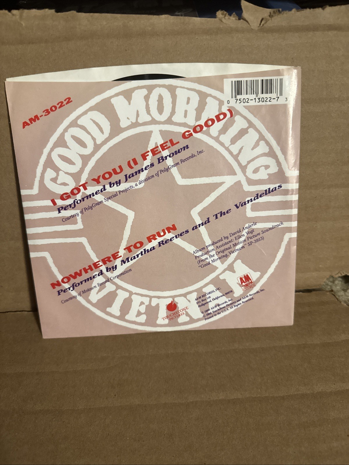 Good Morning Vietnam 1988 Soundtrack LP A&M SP3913 Robin Williams Beach Boys VG+