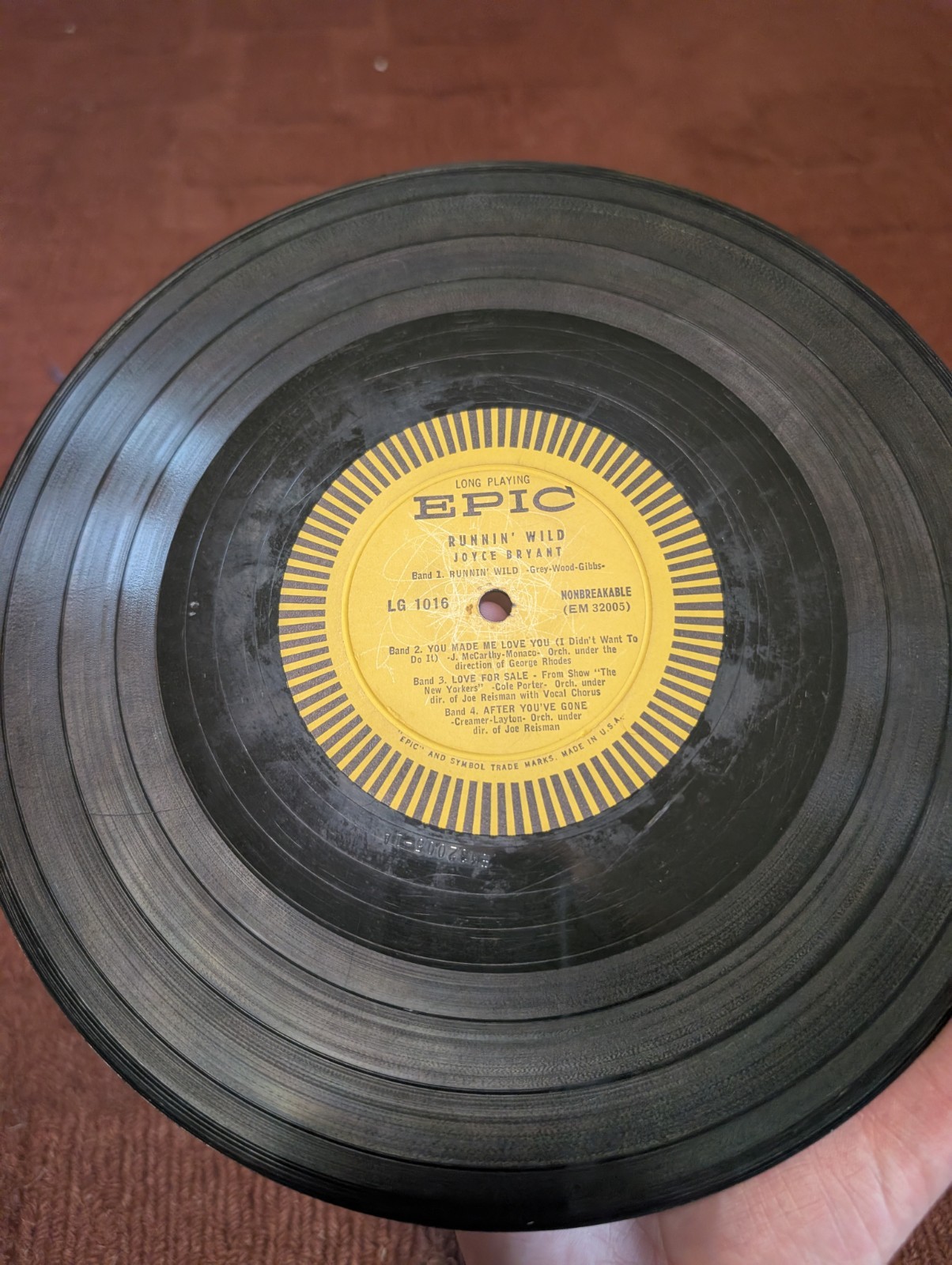 Joyce Bryant Runnin’ Wild 1954 Epic RARE Vocal Jazz 10″ LP
