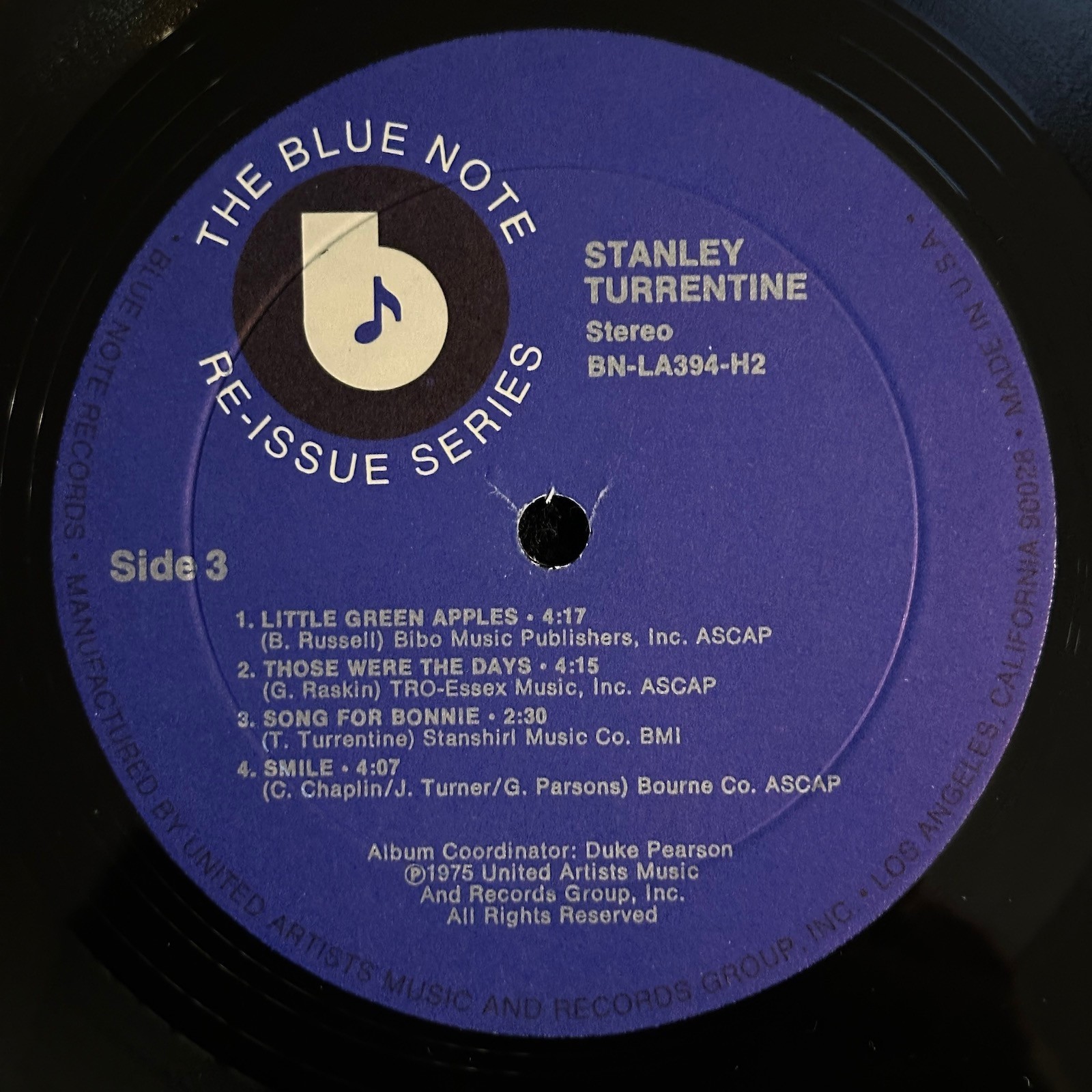 Stanley Turrentine self-titled Vinyl 2LP Compilation 1975 Blue Note Records Jazz