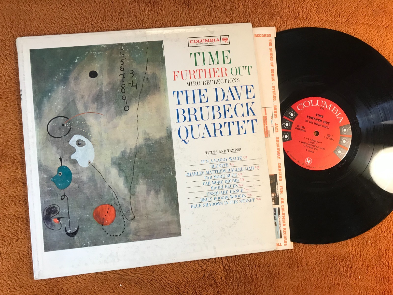 Dave Brubeck Quartet Time Further Out LP Columbia CL 1690 6-Eye MONO 1961 rare!
