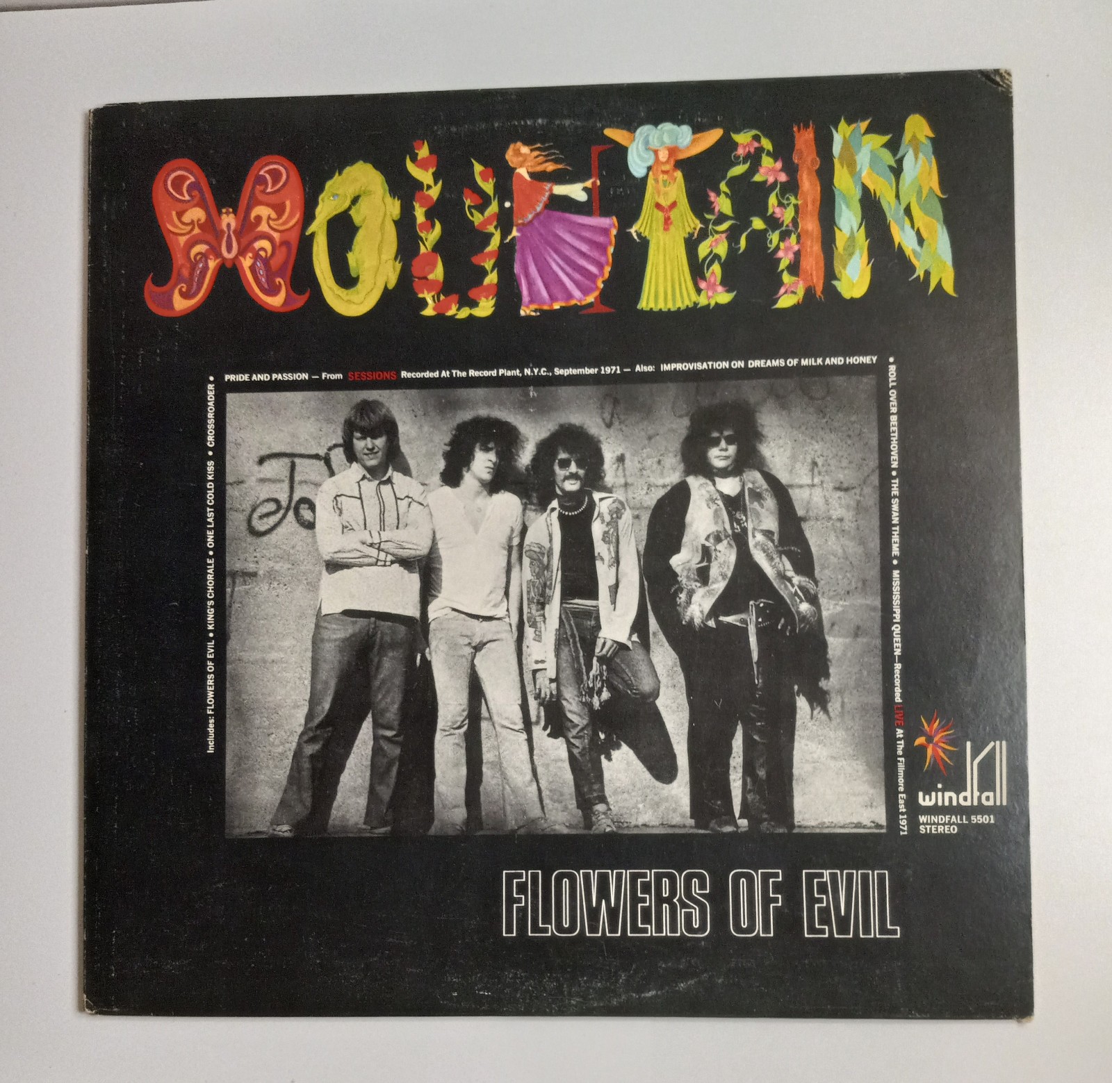 Mountain – Flowers Of Evil (Vinyl LP, 1971) Windfall – VG