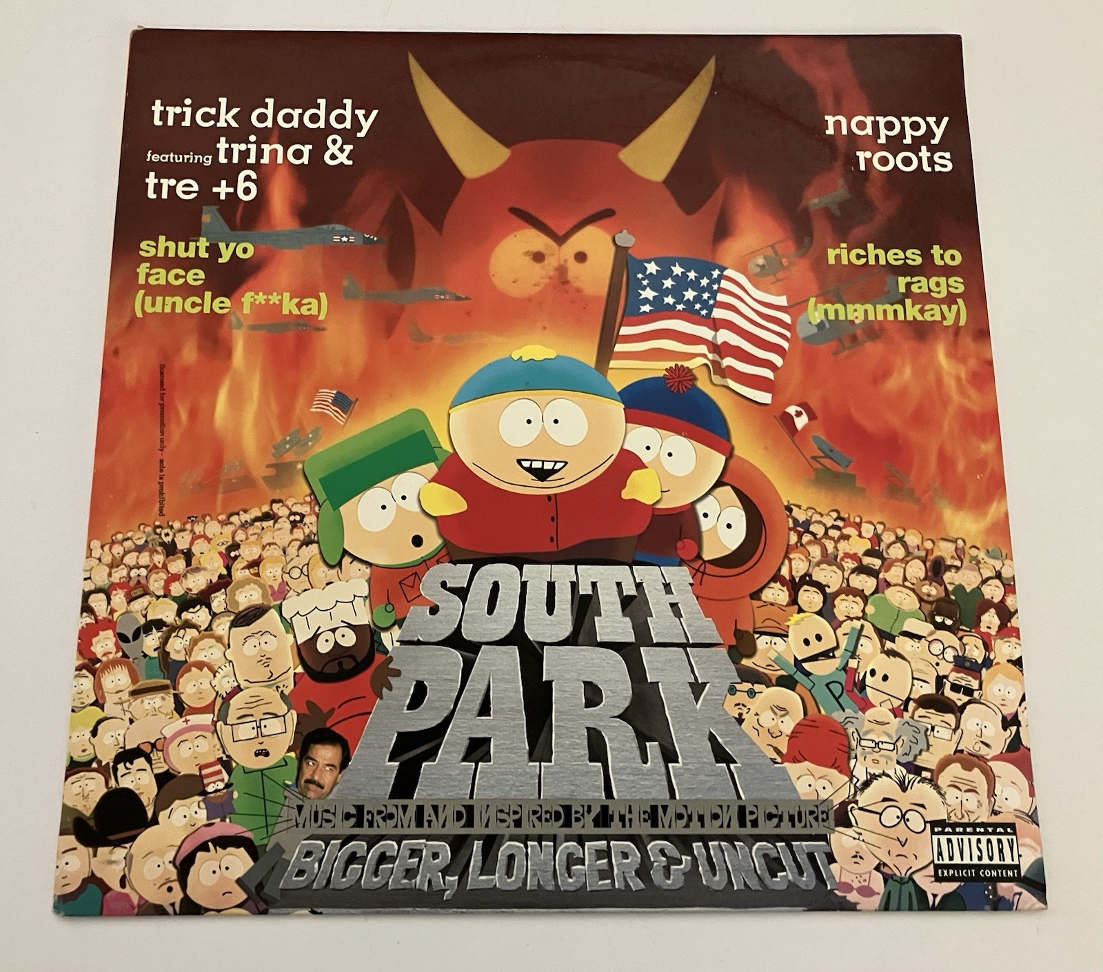 Rare 1998 South Park Movie Bigger, Longer & Uncut 12″ Promo Record Trick Daddy