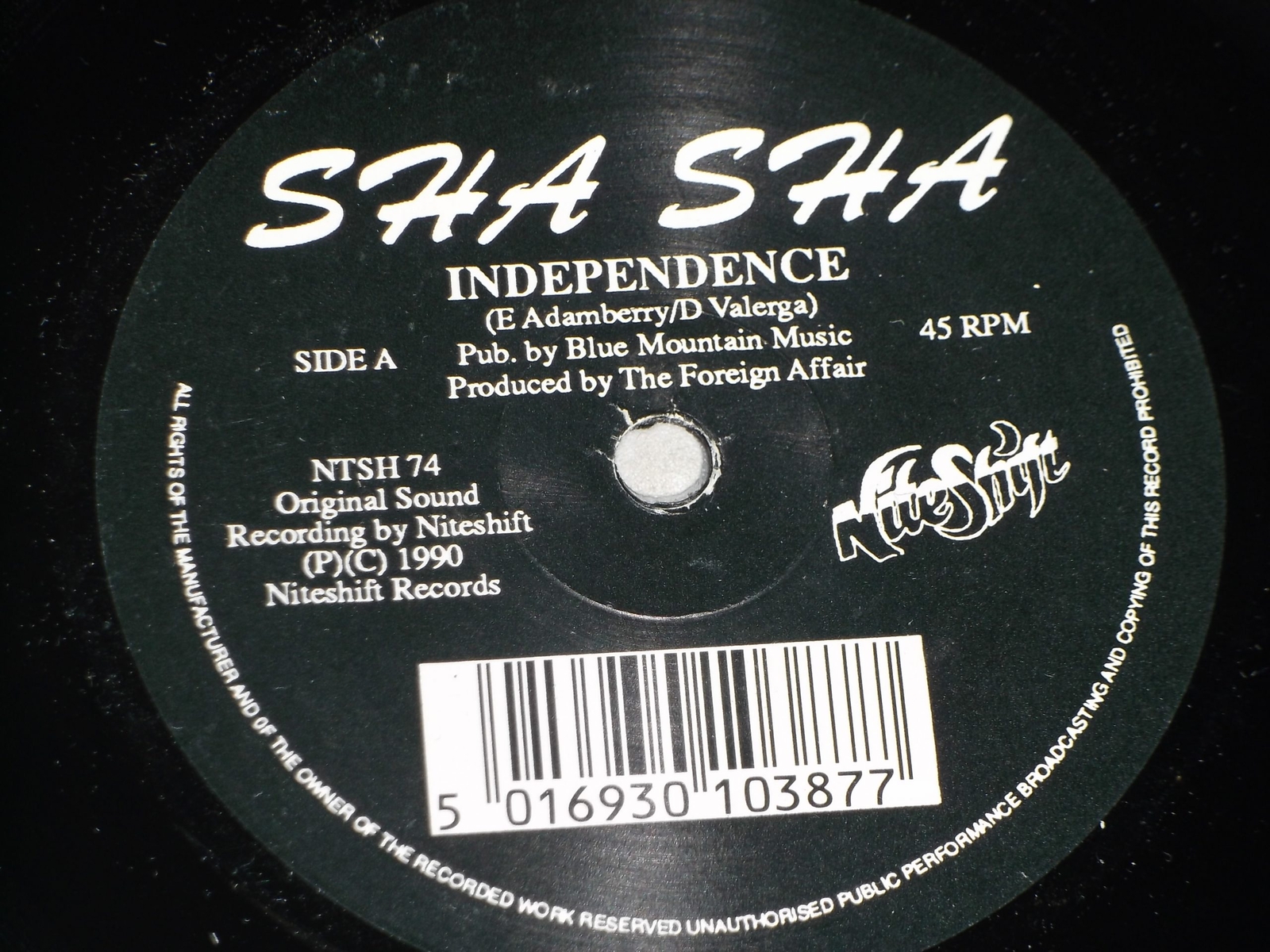Sha Sha: Independence 7″ Near Mint