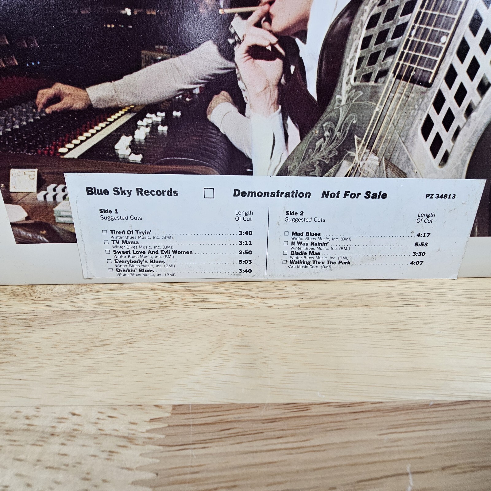 Johnny Winter Nothin’ But The Blues Blue Sky White Label Demo Promo