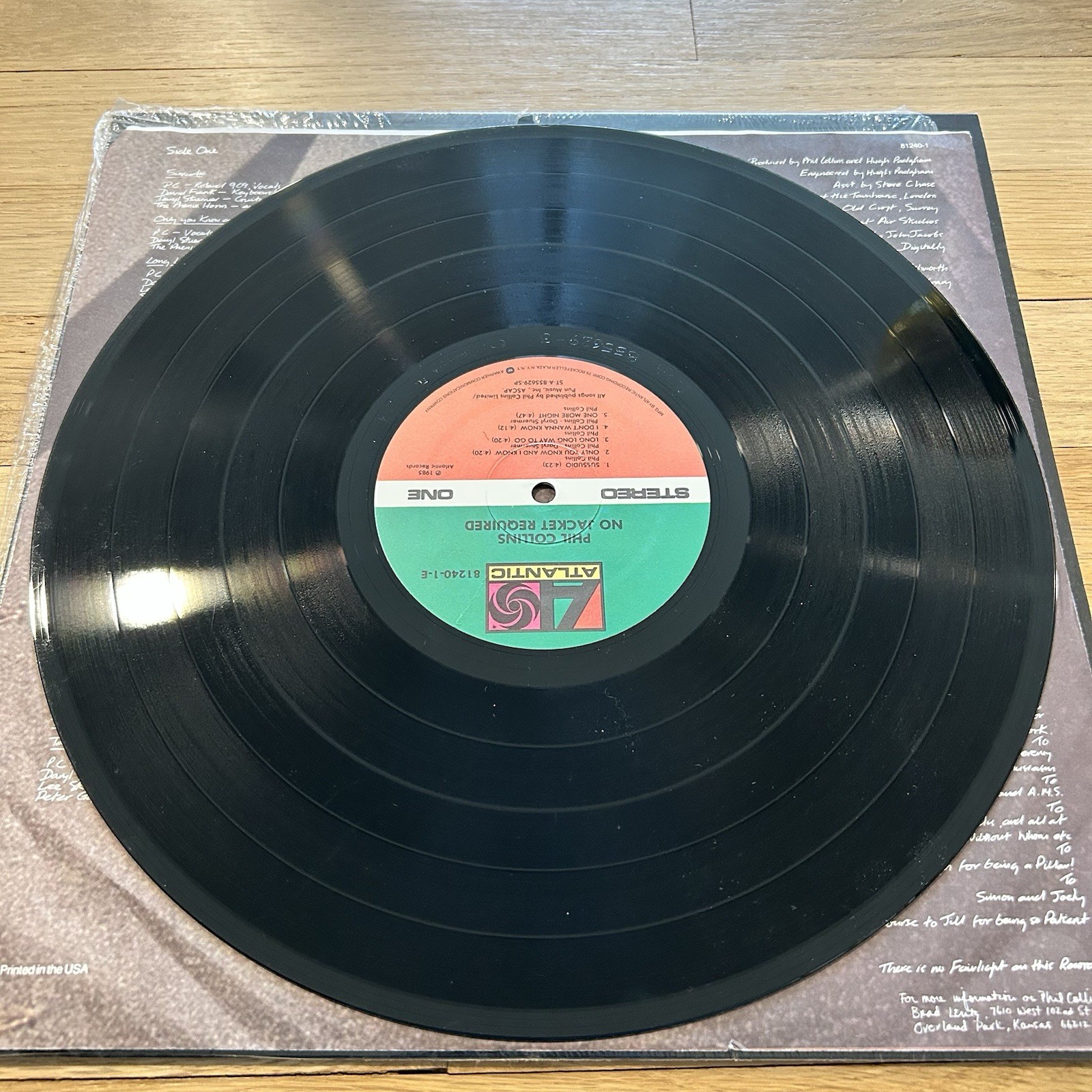 PHIL COLLINS No Jacket Required Vinyl LP Atlantic A1-81240 Club Edition 1985 EX
