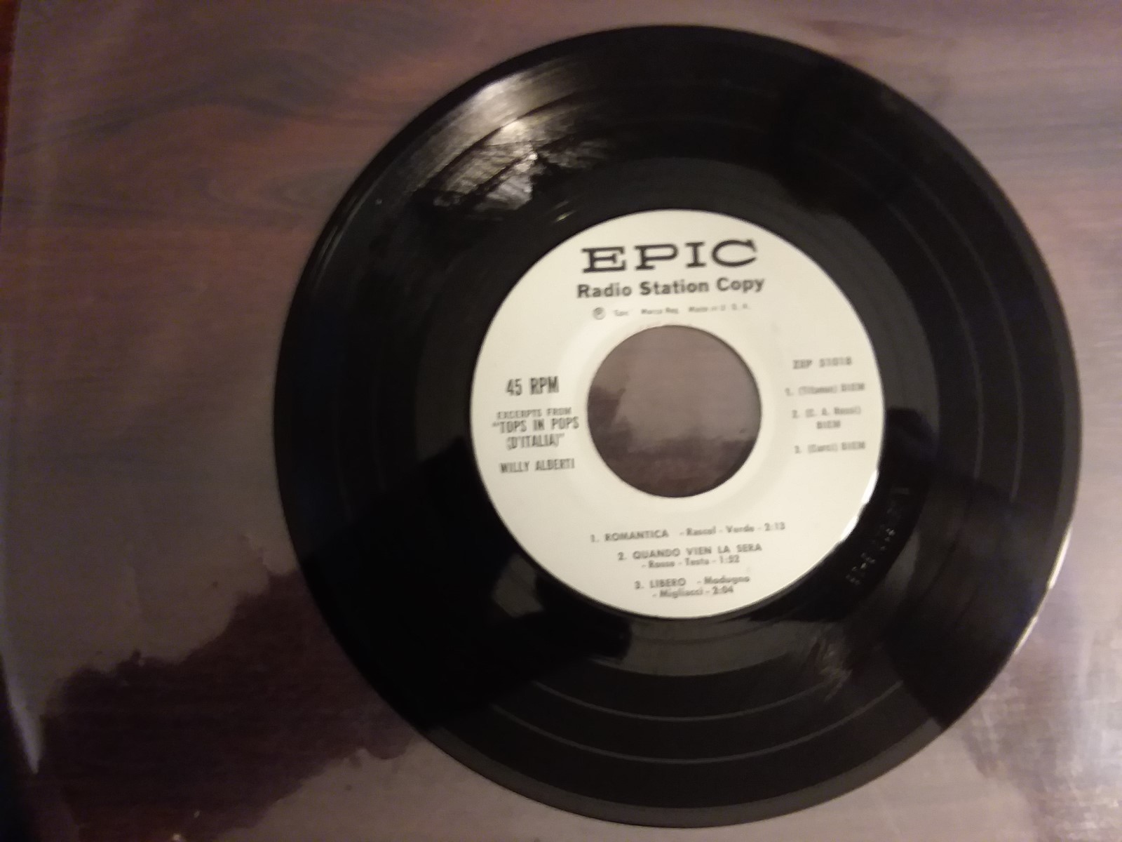 1950s PROMO EXC RARE 6 songs d’italia excerpts tops in pops RARE ZEP51018 45