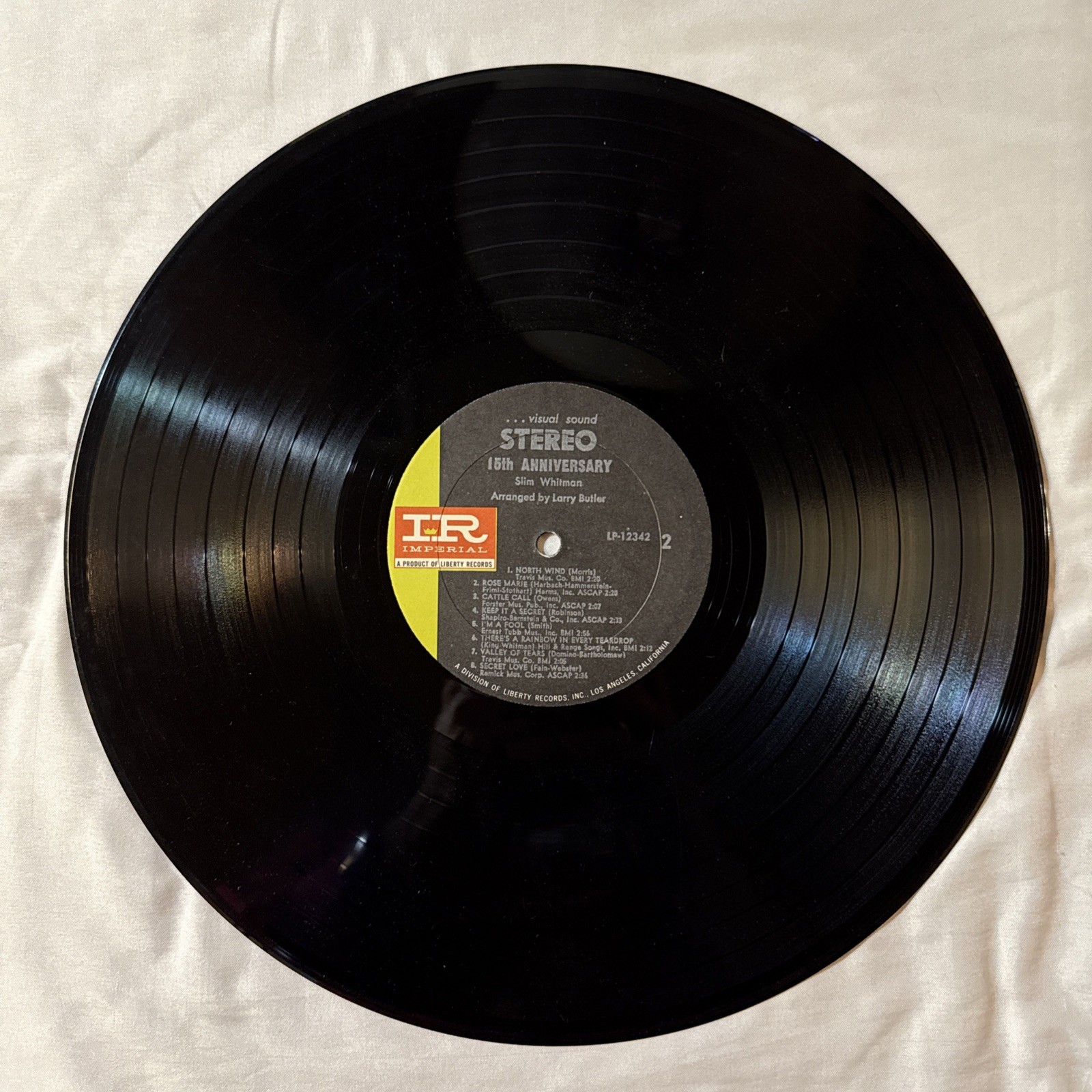 Slim Whitman 15th Anniversary Album Imperial Records 33 RPM in plastic seal