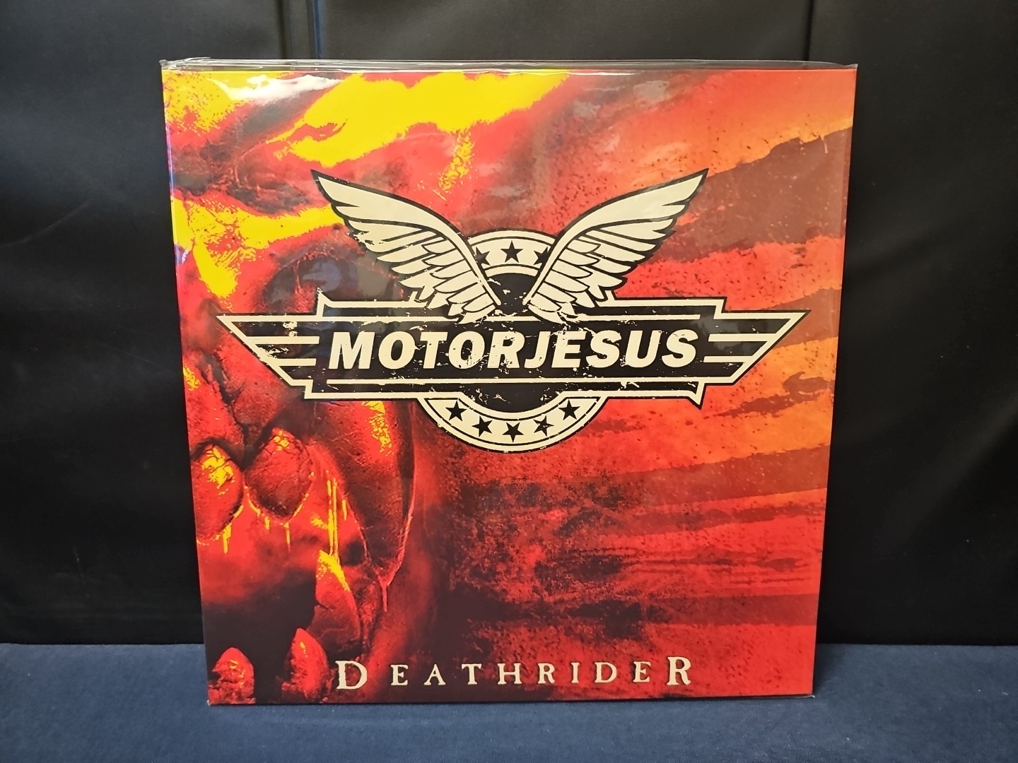 Motorjesus – Deathrider – LIMITED TO 500 RED/BLACK/ORANGE VINYL RECORD NEW