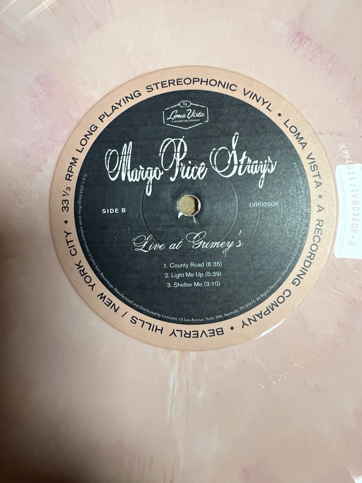 Margo Price Strays Live At Grimey’s Sangria Marble Vinyl RSD 2023 Loma Vista