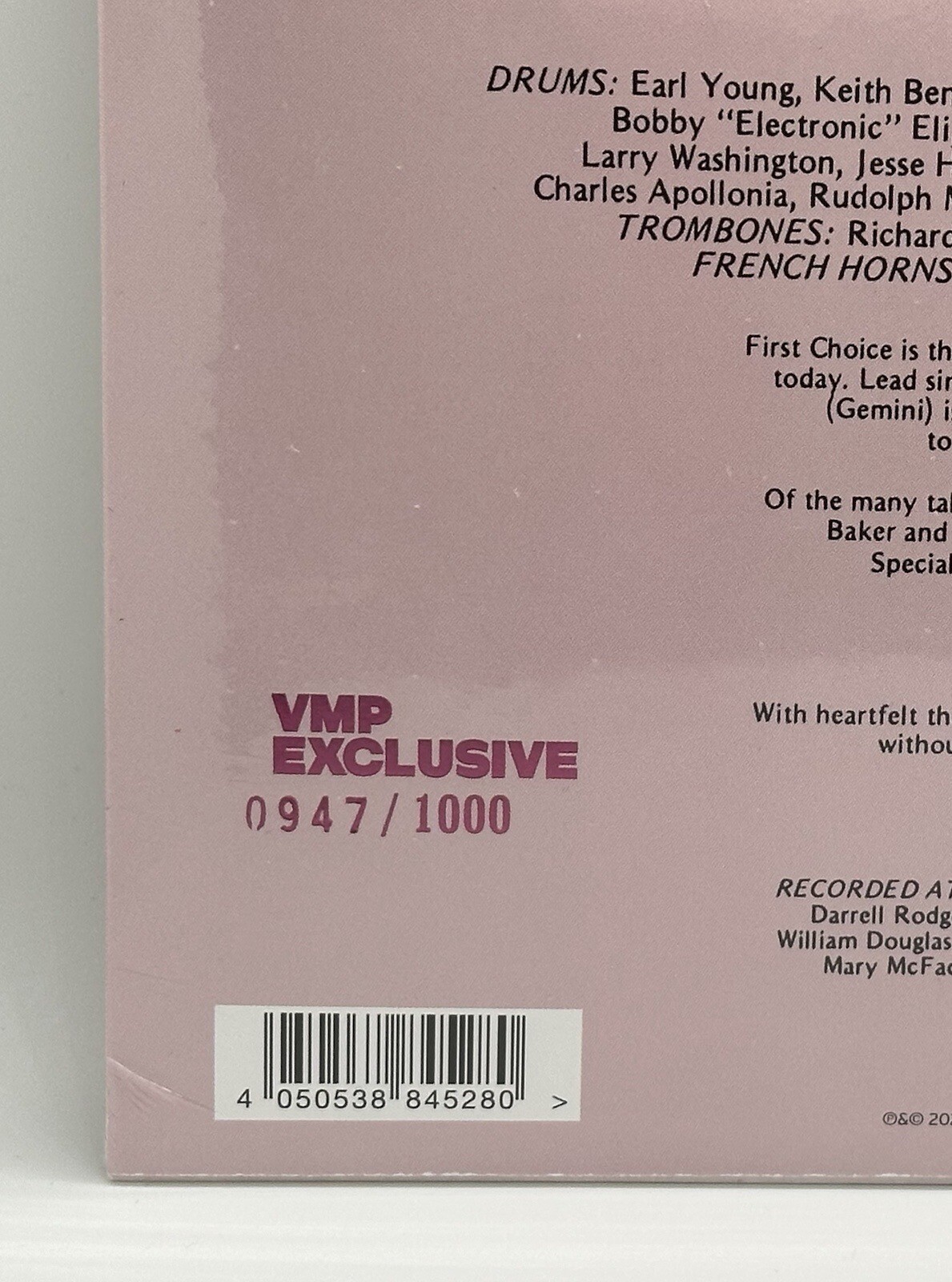 First Choice – Delusions Clear Vinyl (2022 VMP EDITION) NEW/SEALED #947 of 1000