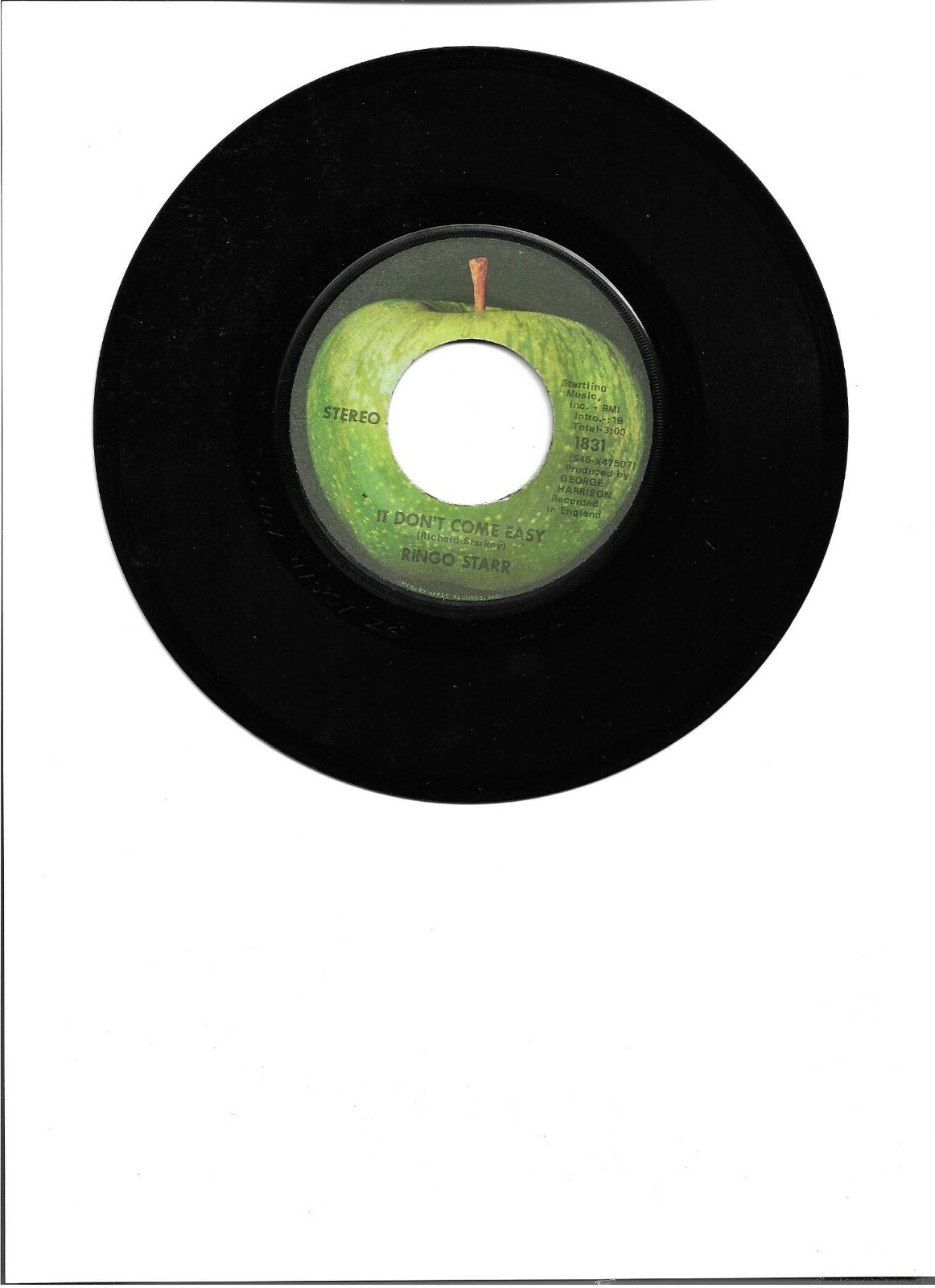 1971 RINGO STARR “IT DON’T COME EASY” 45 7″