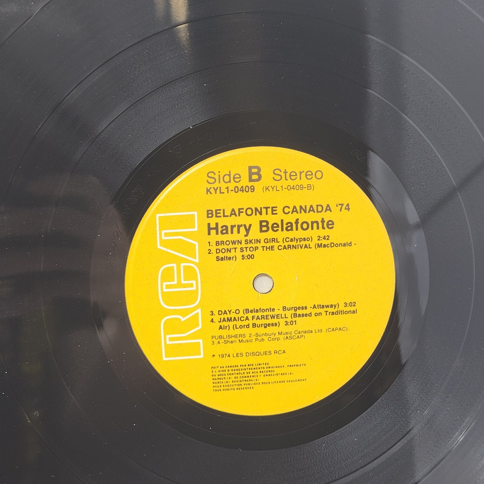 Belfonte Canada ’74 Album Vinyl Record LP Best Buy Series RCA Records