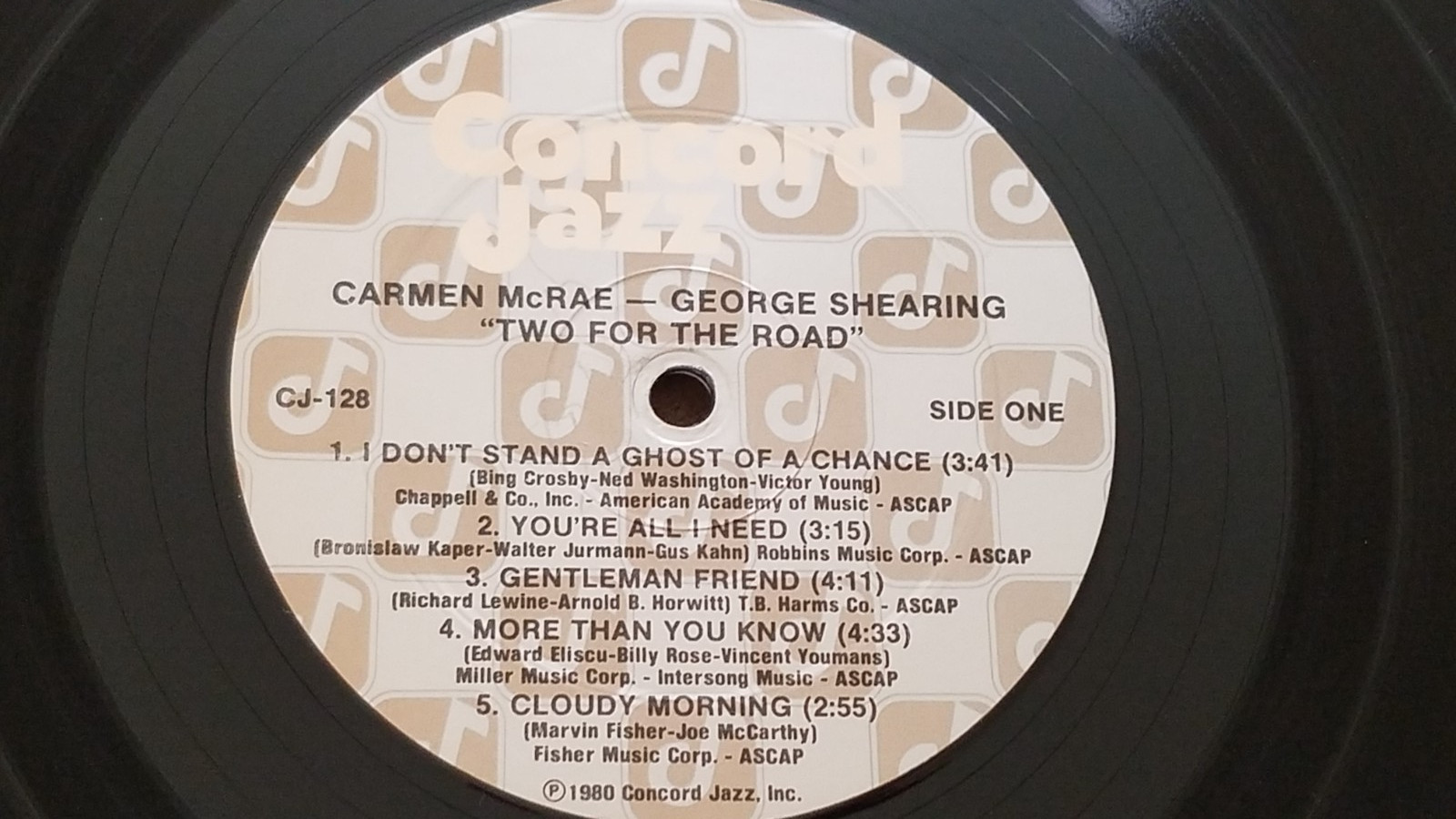 Carmen McRae/ George Shearing “TWO FOR THE ROAD” 1980 Concord Jazz LP-CJ-128