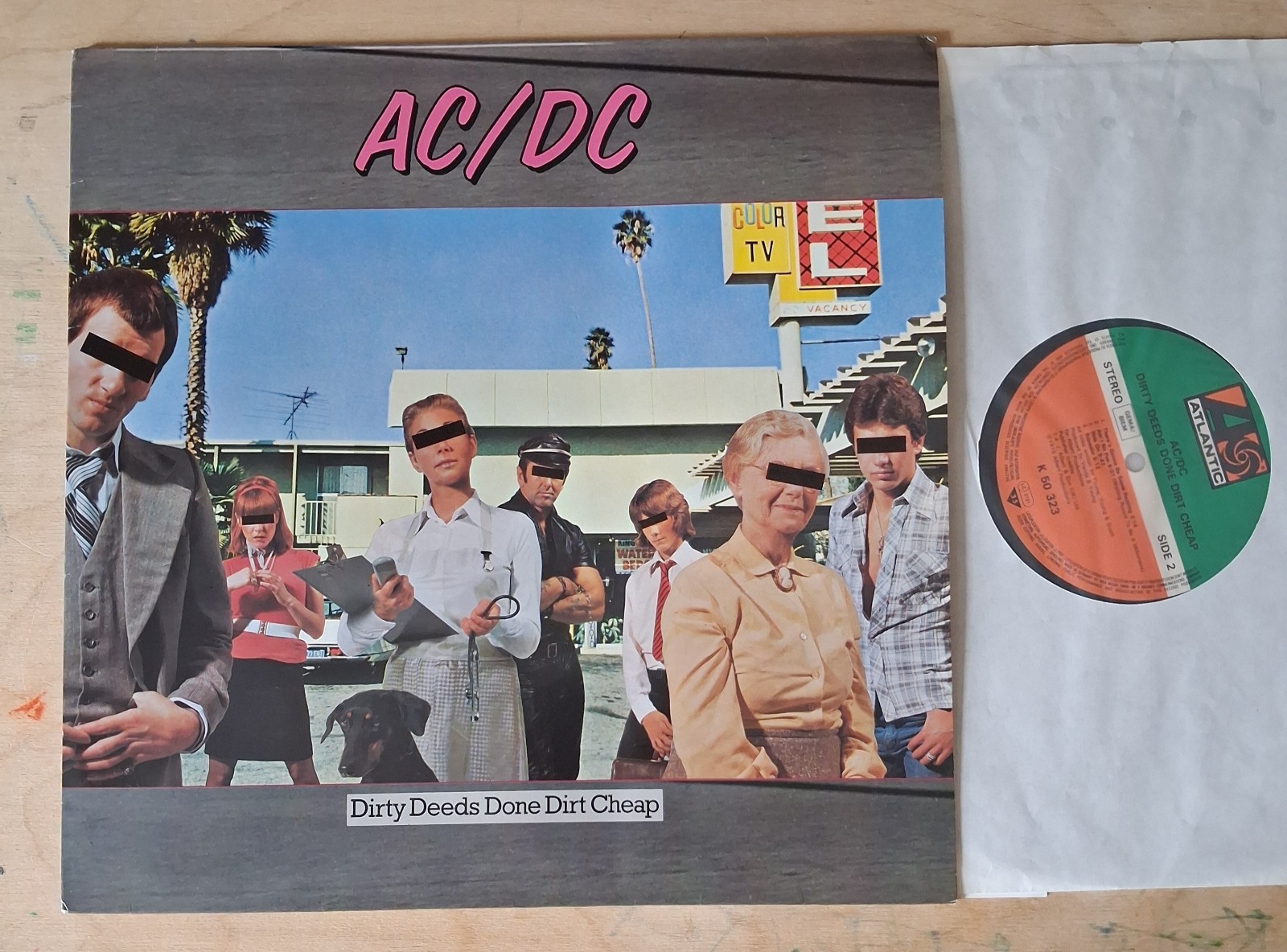 AC/DC Dirty Deeds Done Dirt Cheap Germany Atlantic ATL 50323 with Lyric Sht EX+